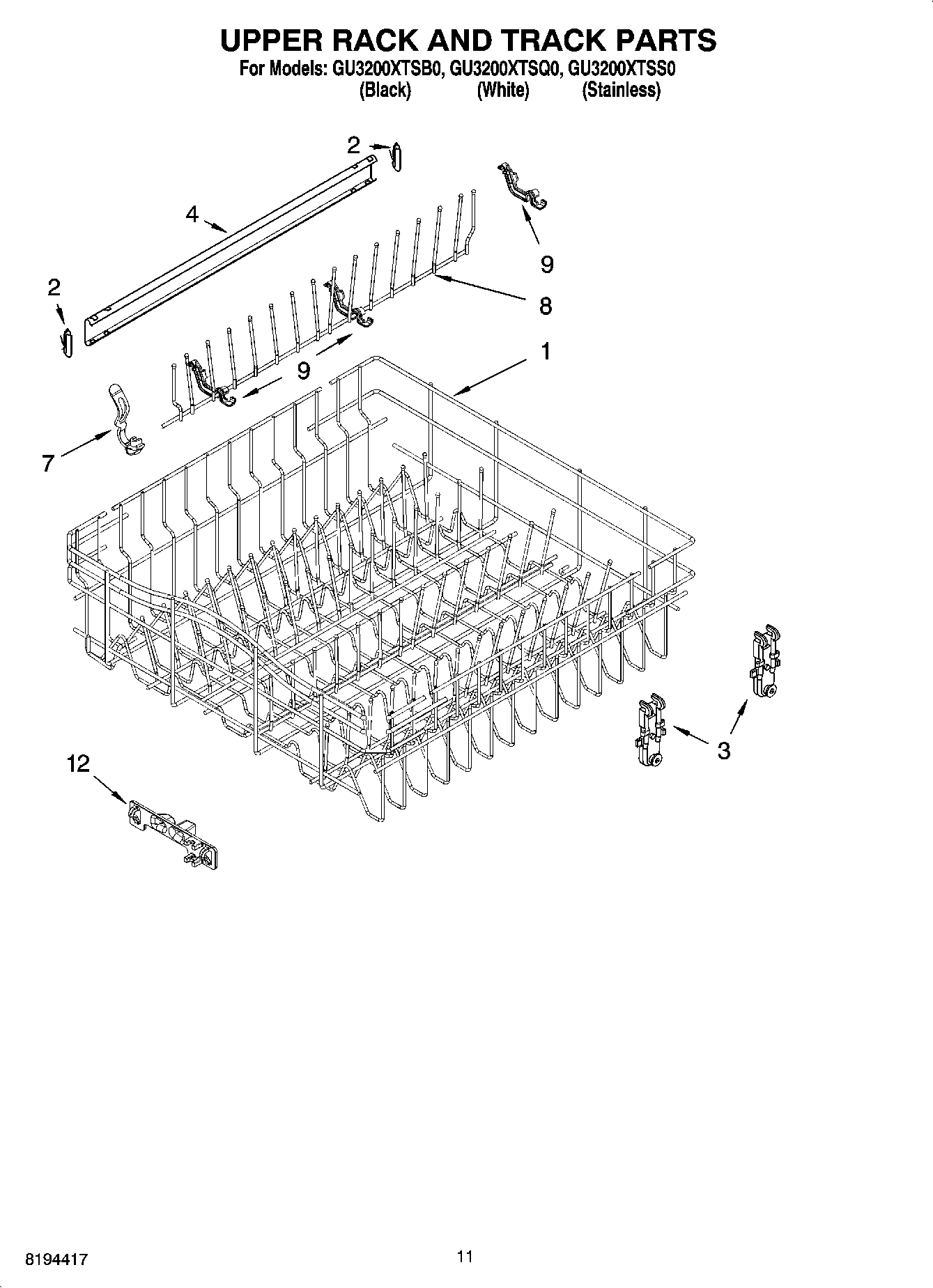 09 - UPPER RACK AND TRACK PARTS