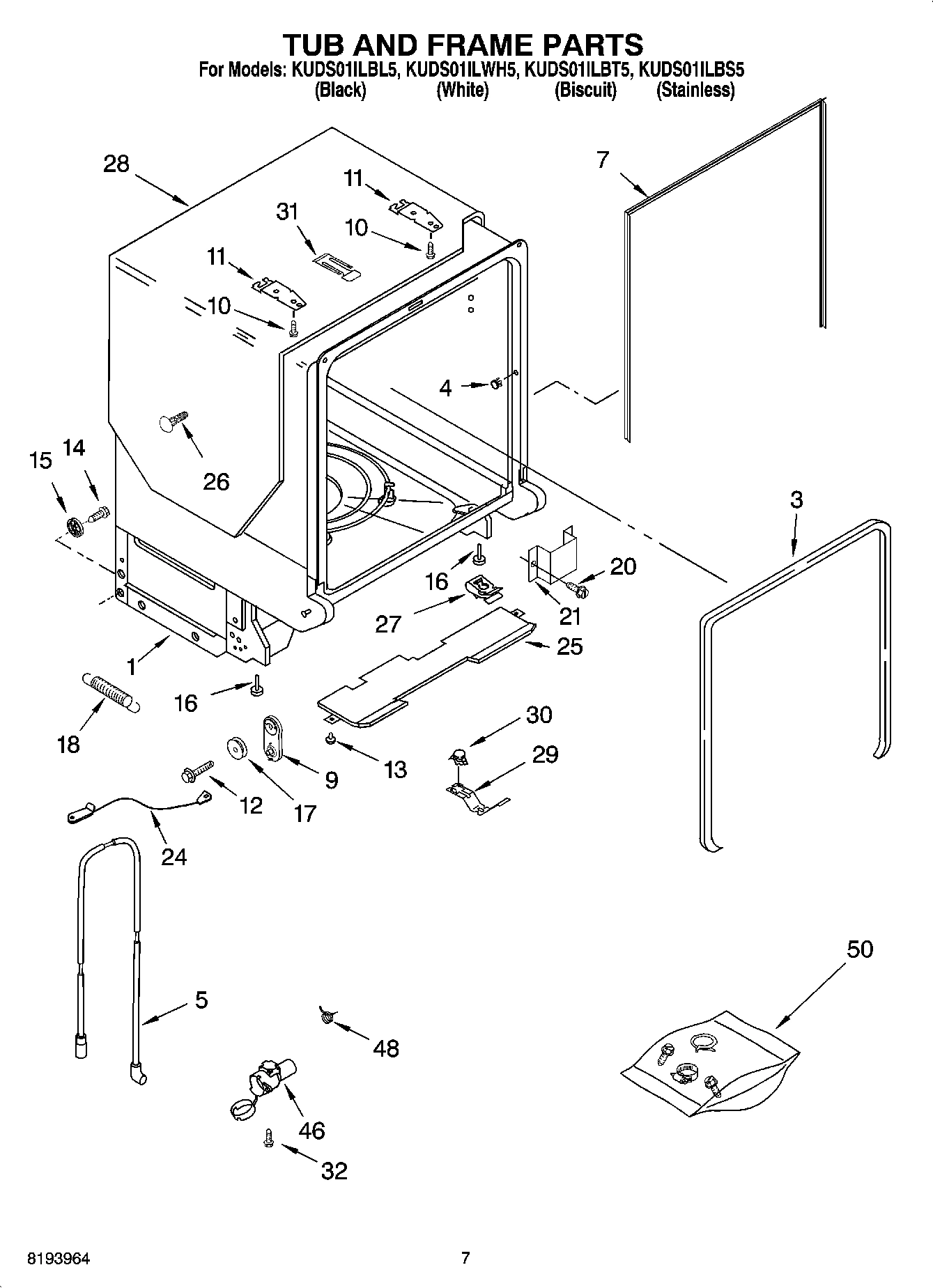 07 - TUB AND FRAME PARTS
