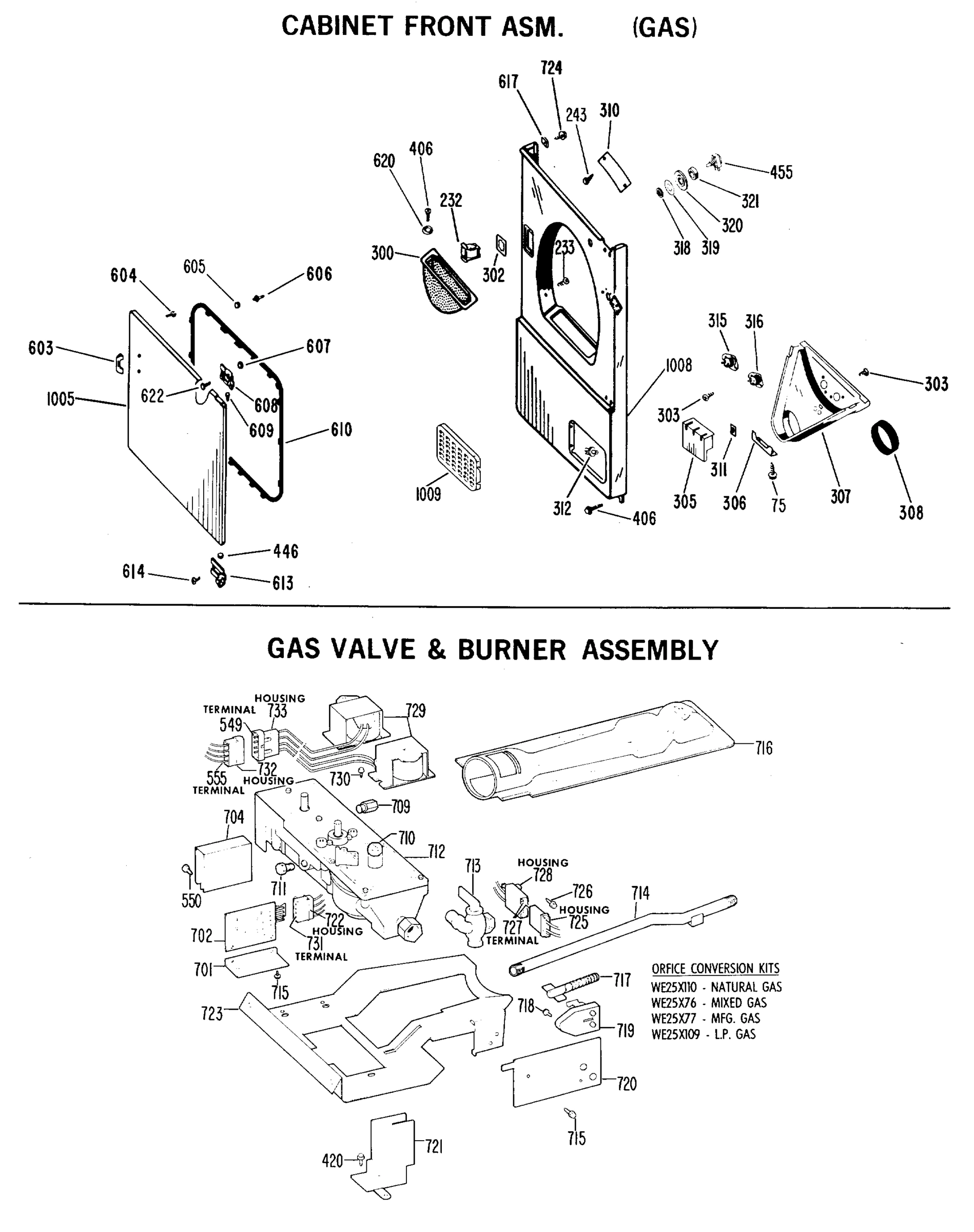 CABINET FRONT ASM. (GAS)