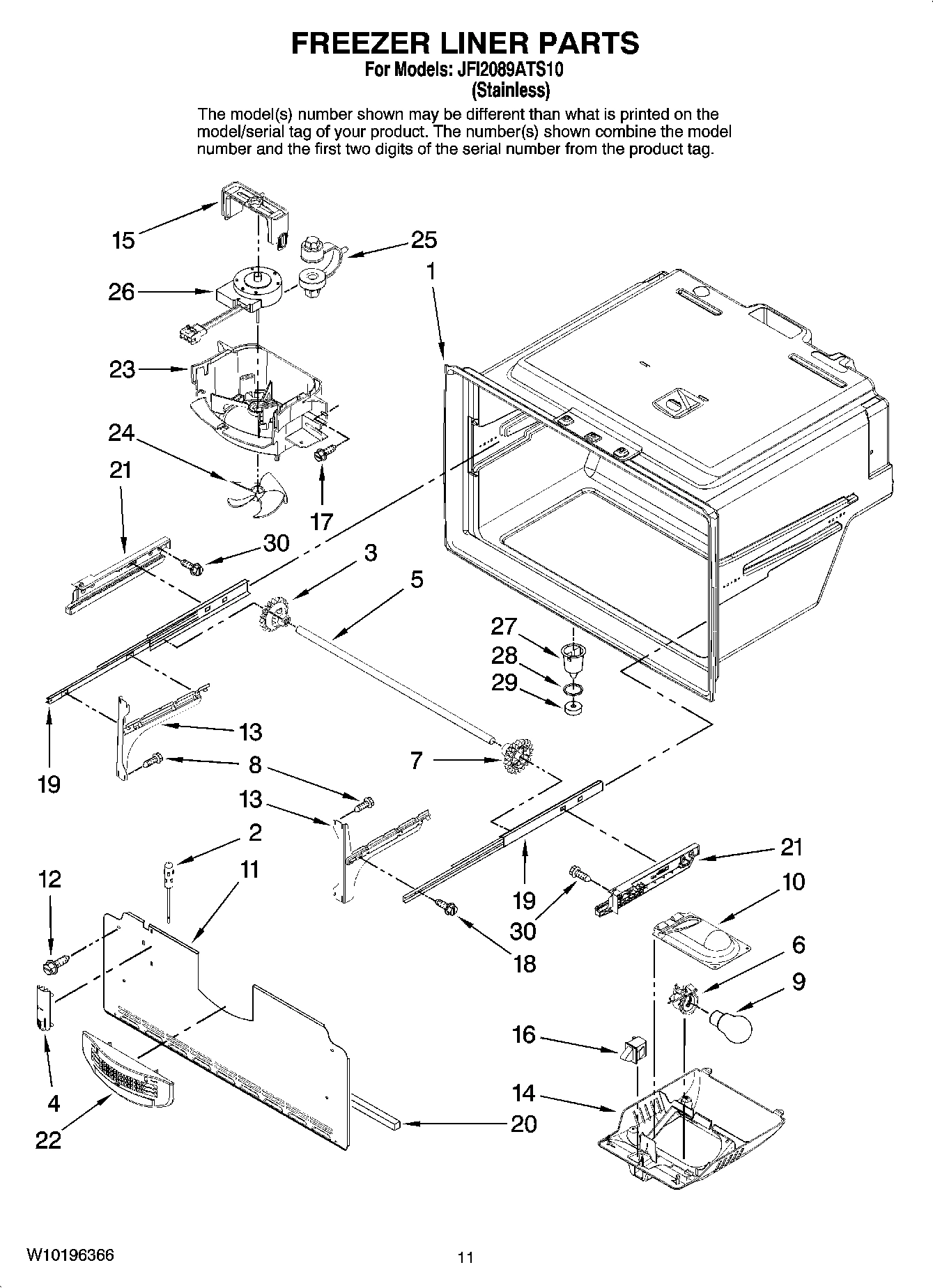 06 - FREEZER LINER PARTS