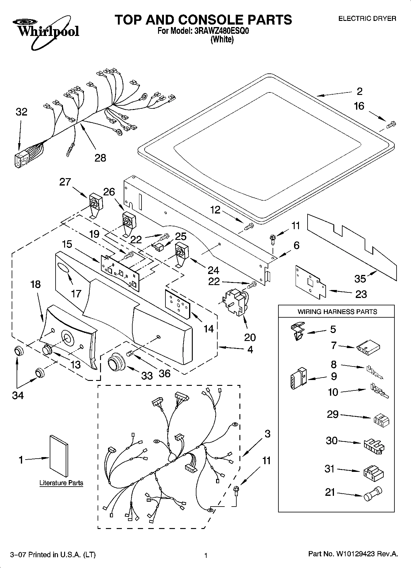 01 - TOP AND CONSOLE PARTS