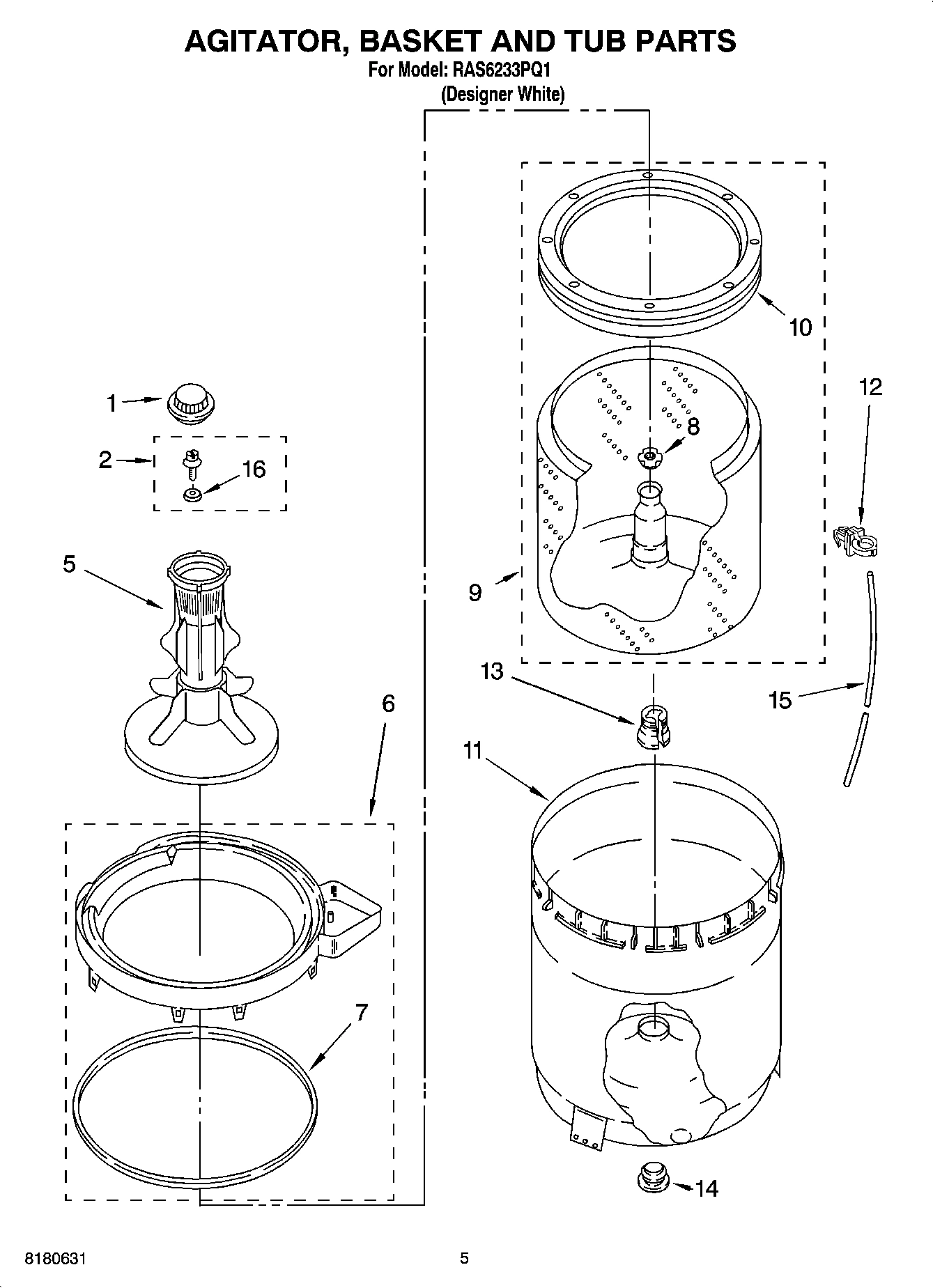 03 - AGITATOR, BASKET AND TUB PARTS