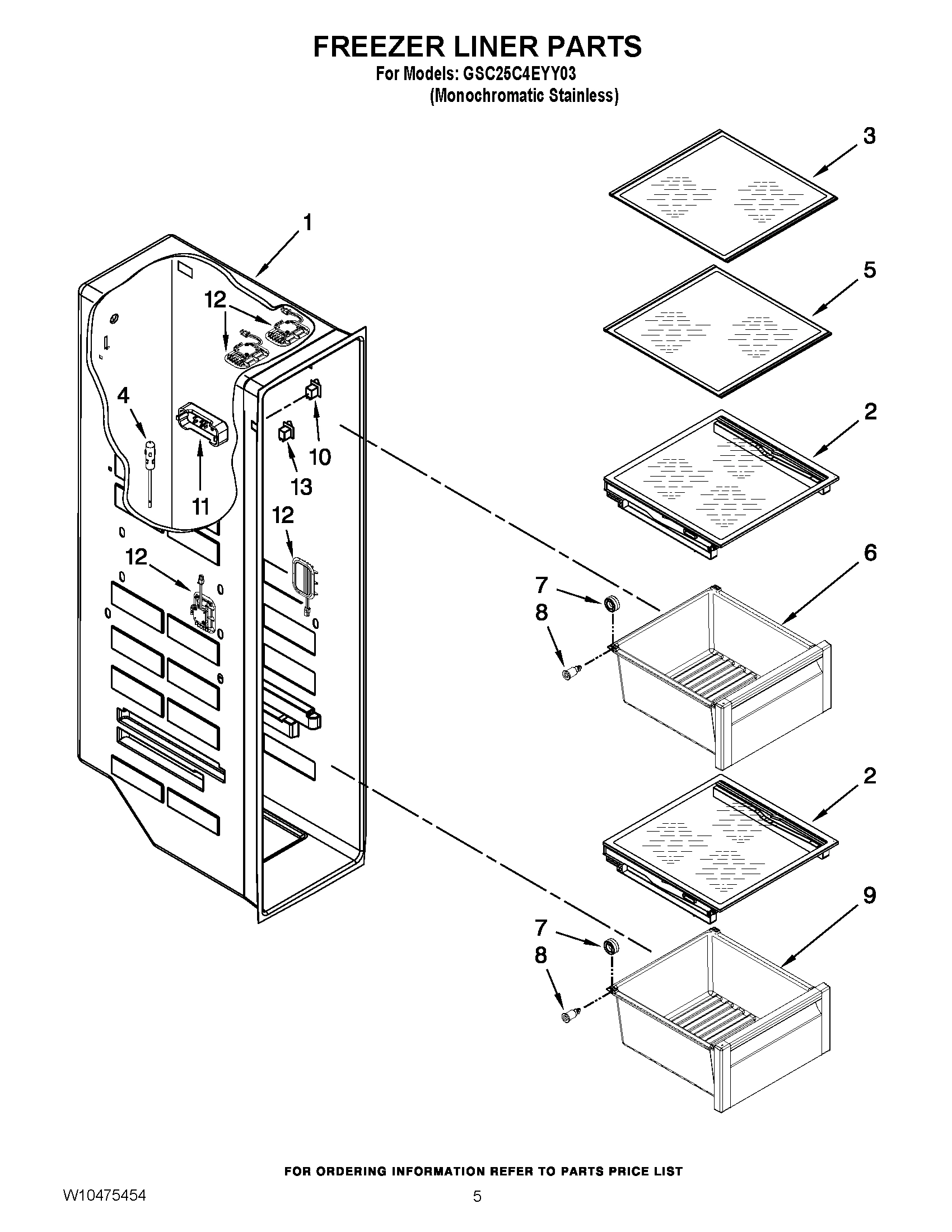 04 - FREEZER LINER PARTS