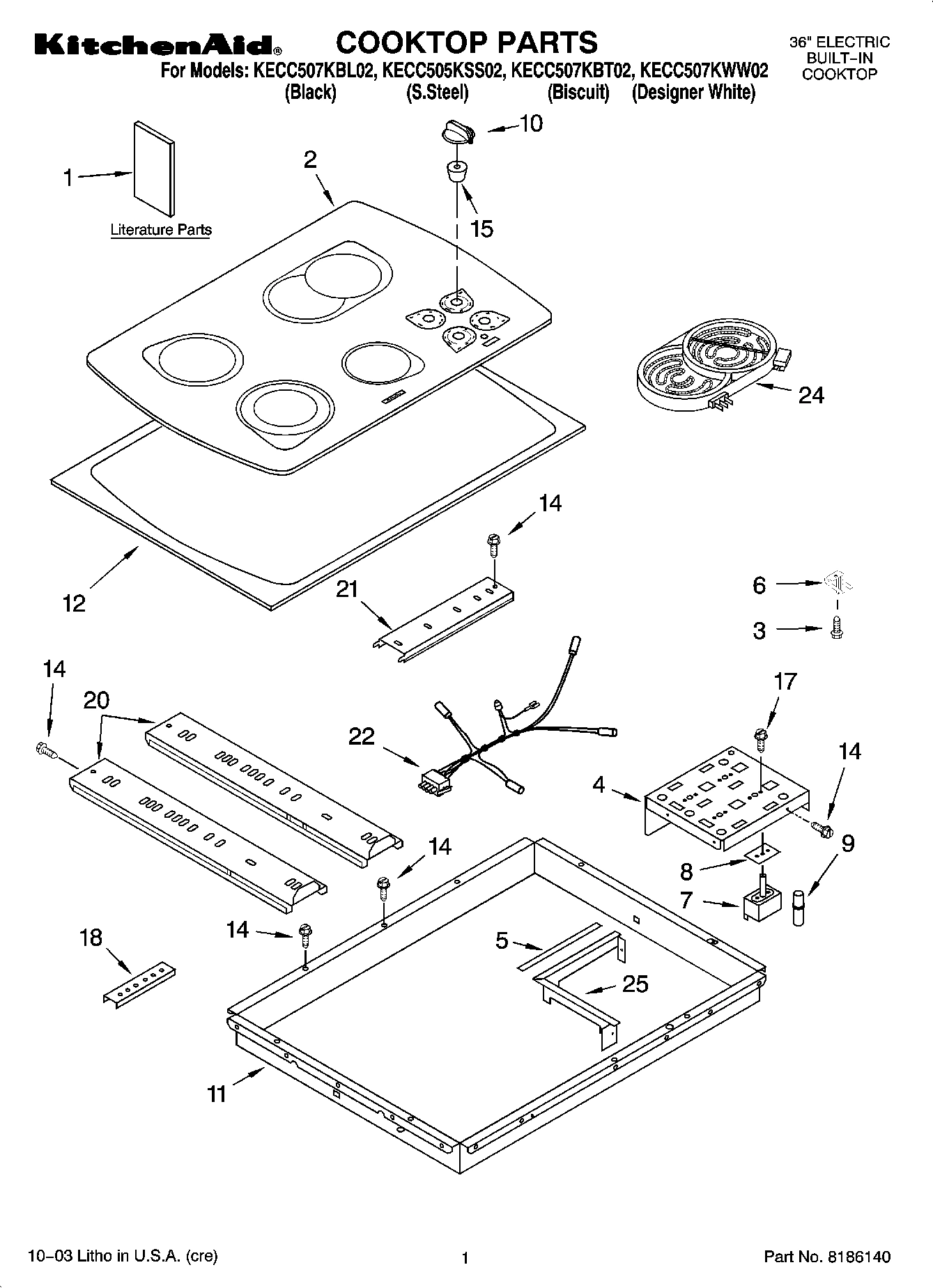 01 - COOKTOP PARTS, MISCELLANEOUS PARTS