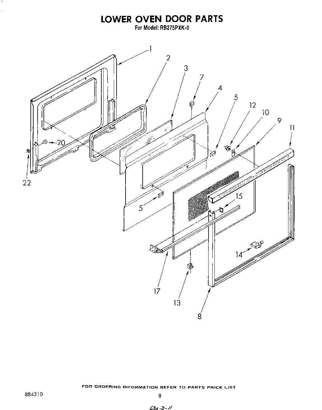 05 - LOWER OVEN DOOR , LIT/OPTIONAL
