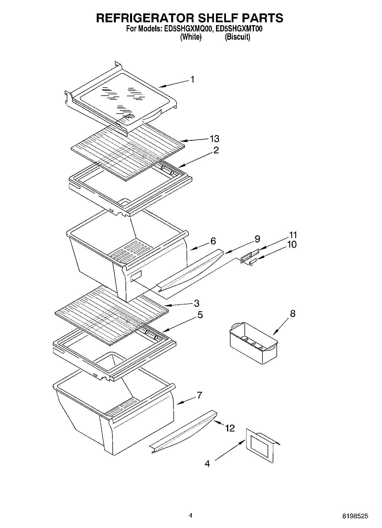 03 - REFRIGERATOR SHELF PARTS