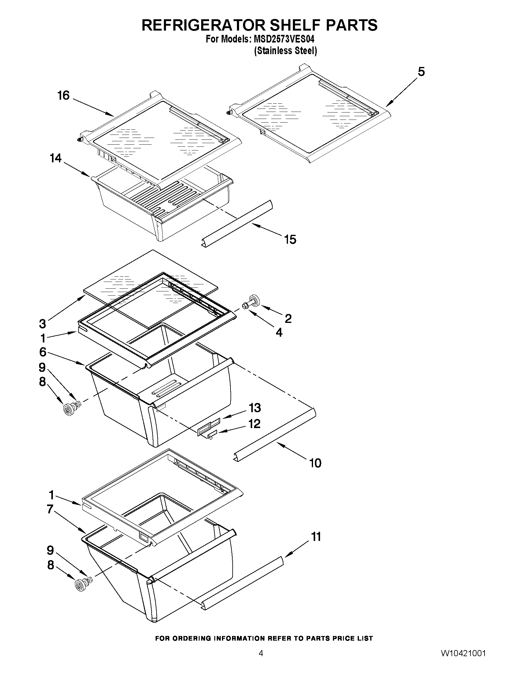 03 - REFRIGERATOR SHELF PARTS