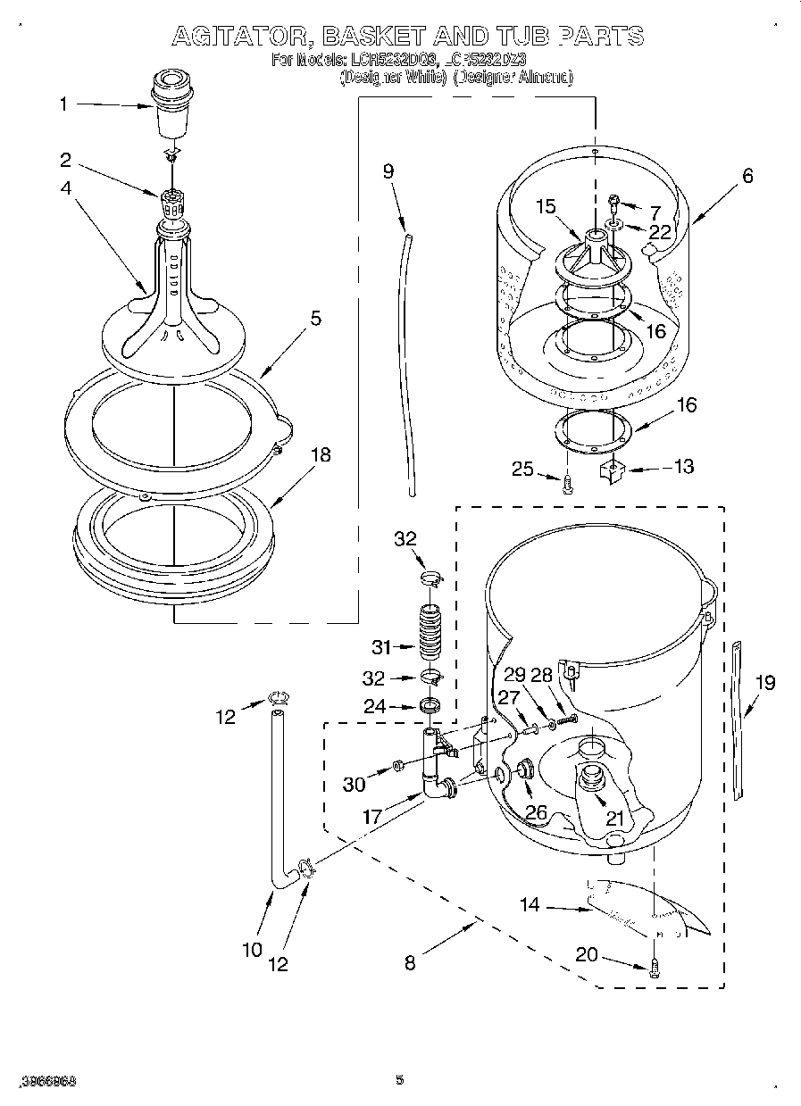 03 - AGITATOR, BASKET AND TUB