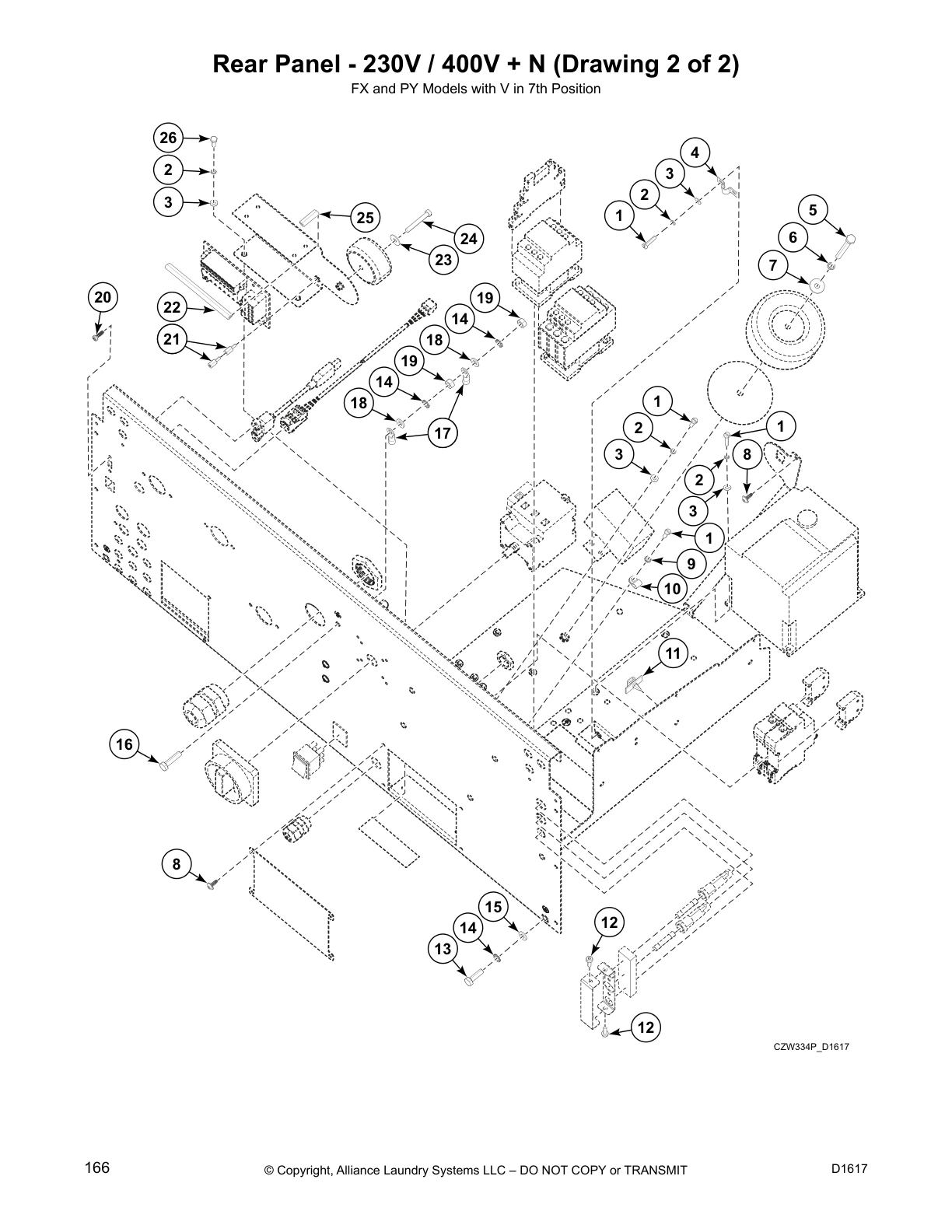 Rear Panel - 230V / 400V + N (Drawing 2 of 2)