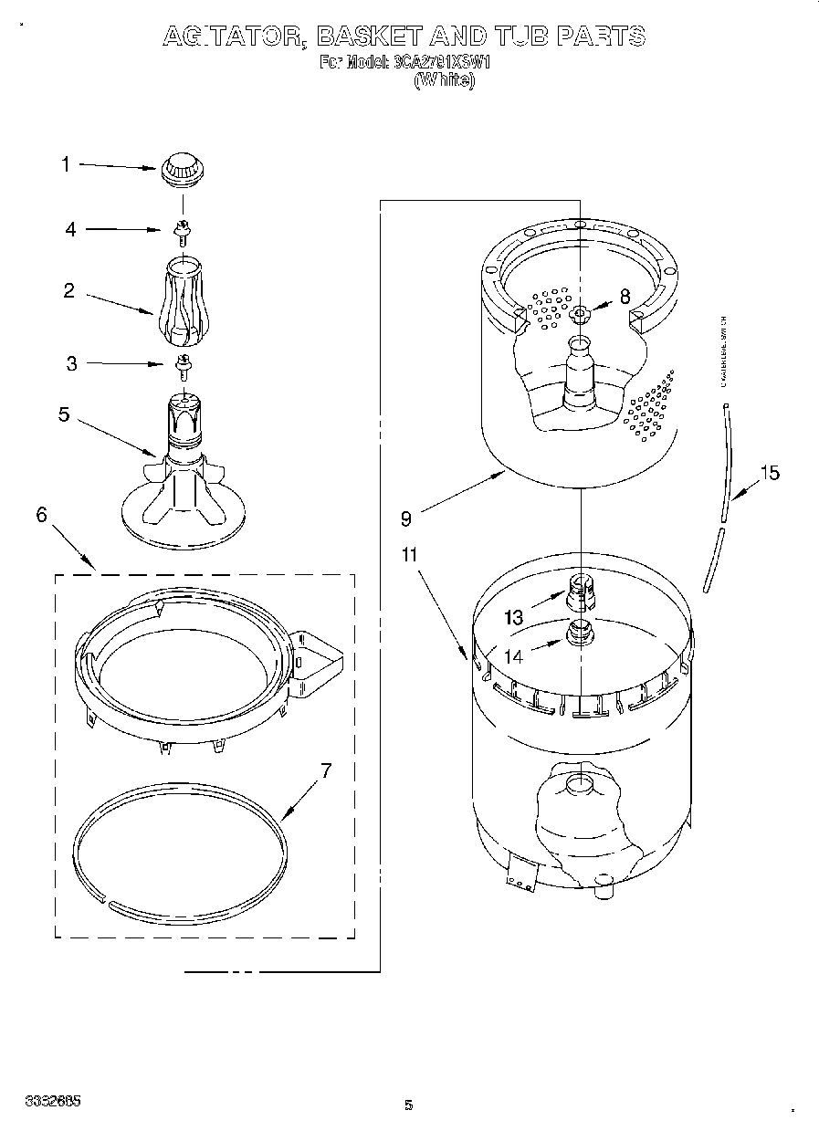03 - AGITATOR, BASKET AND TUB
