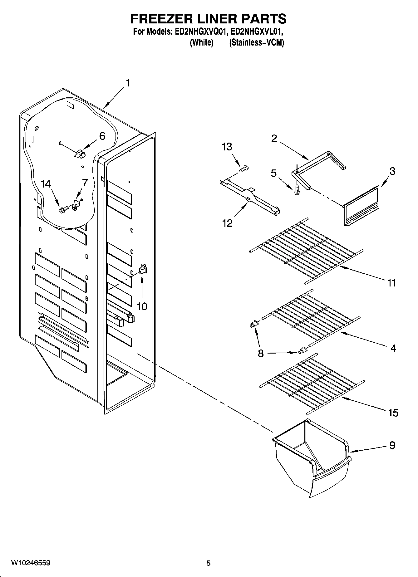 04 - FREEZER LINER PARTS