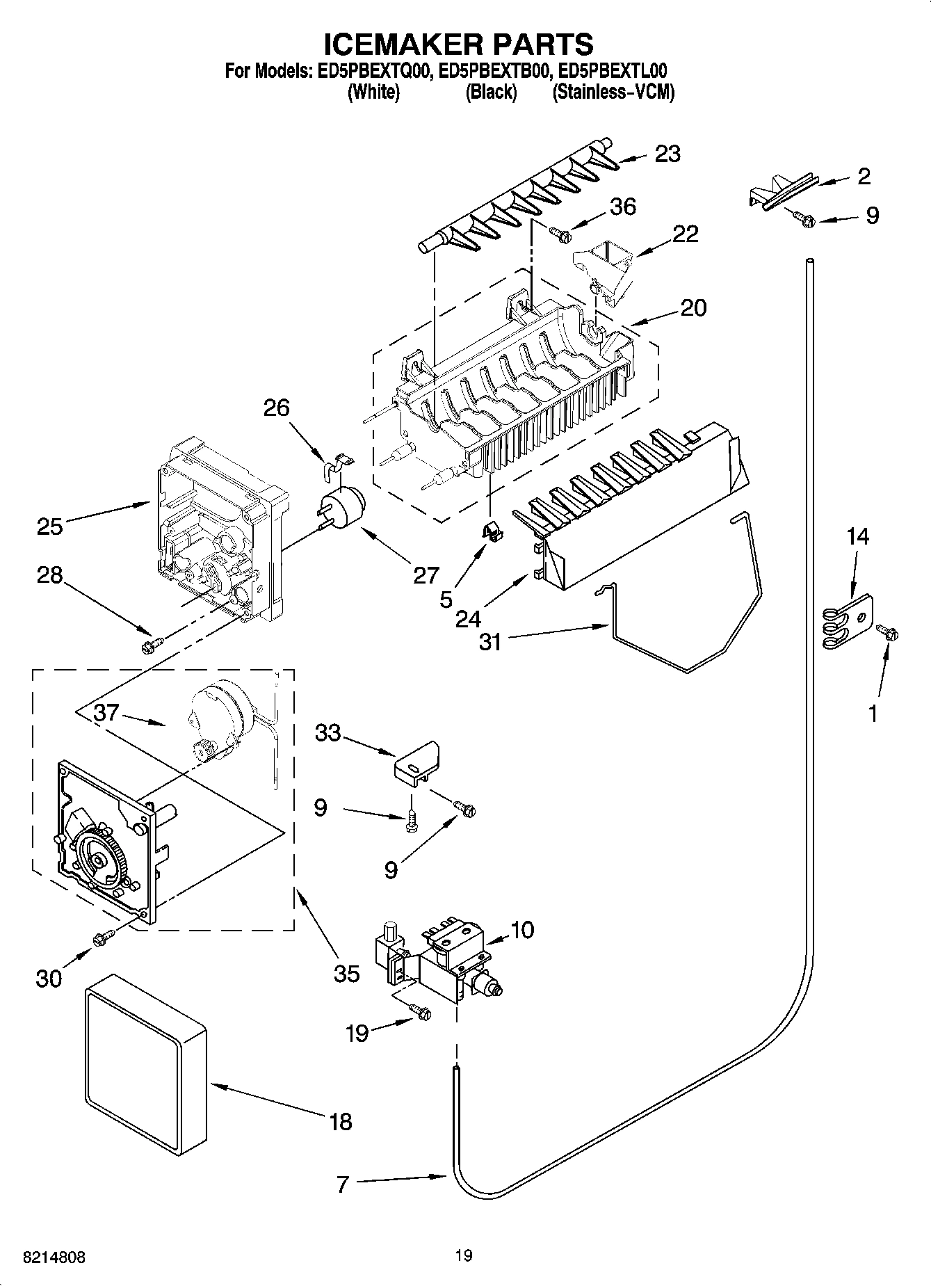 12 - ICEMAKER PARTS, OPTIONAL PARTS (NOT INCLUDED)