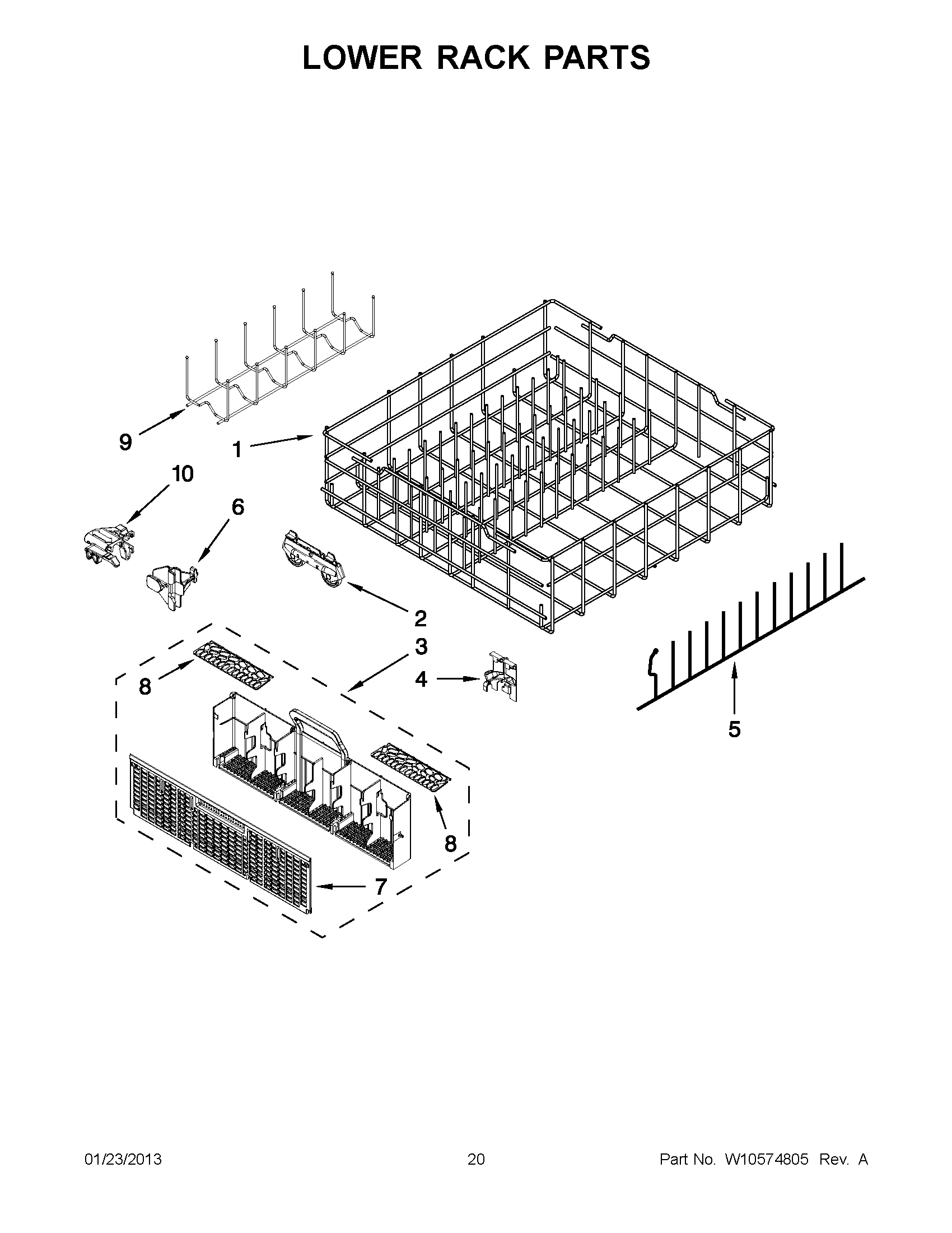 10 - LOWER RACK PARTS
