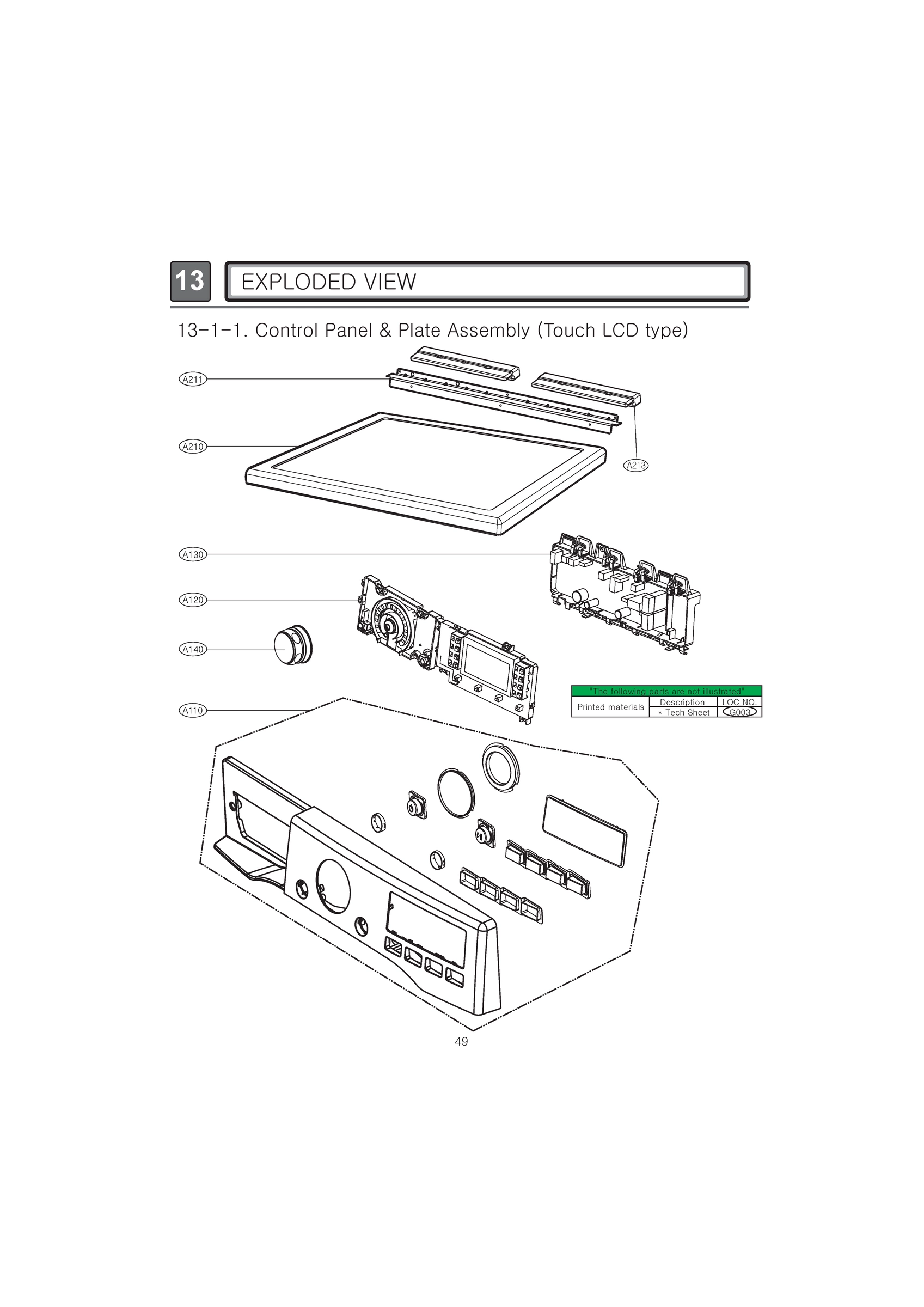 CONTROL PANEL & PLATE ASSEMBLY (TOUCH LCD TYPE)