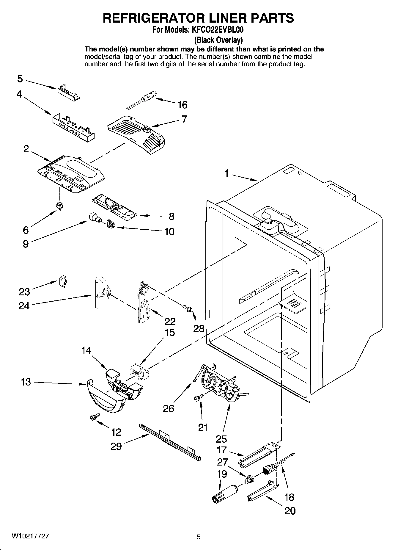 03 - REFRIGERATOR LINER PARTS