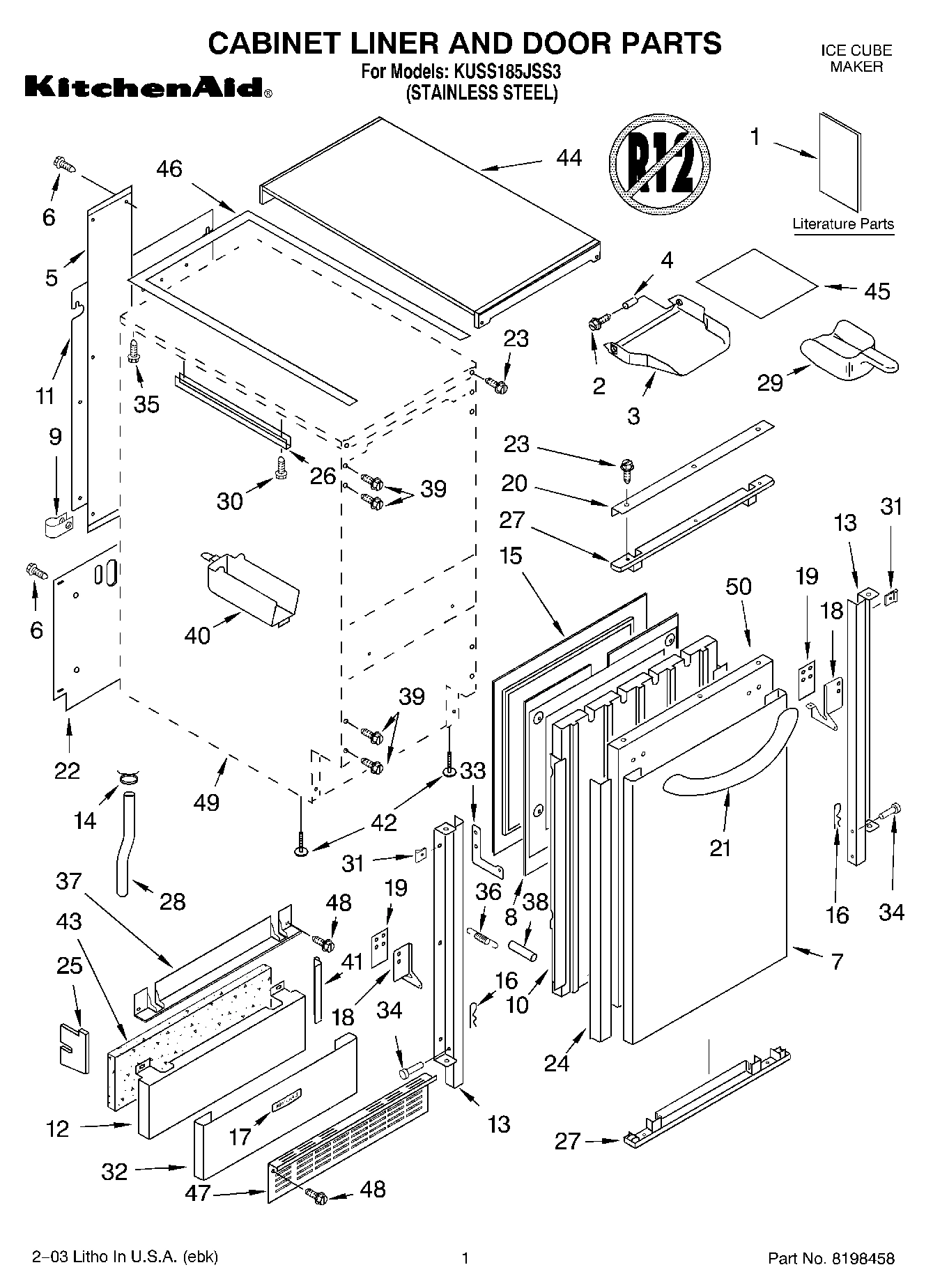 01 - CABINET LINER AND DOOR PARTS