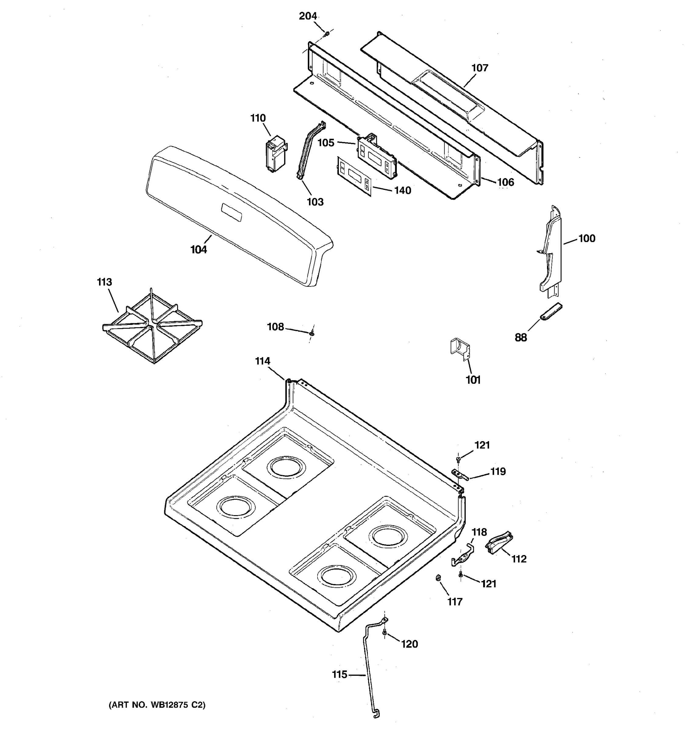 CONTROL PANEL & COOKTOP
