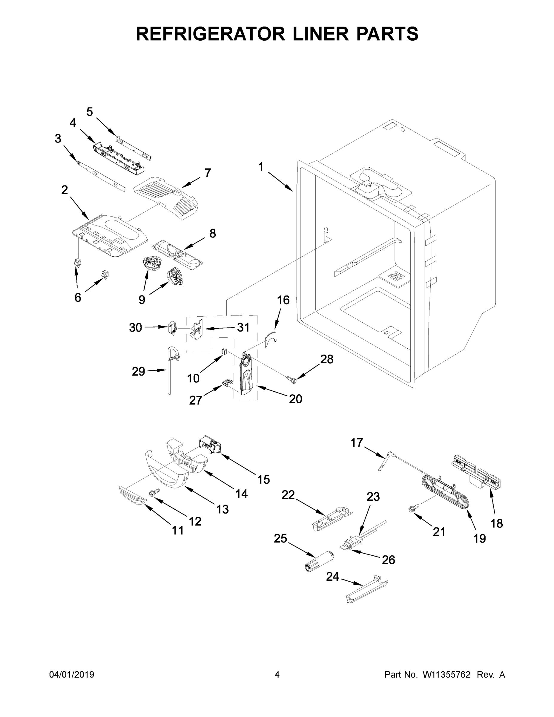 03 - REFRIGERATOR LINER PARTS