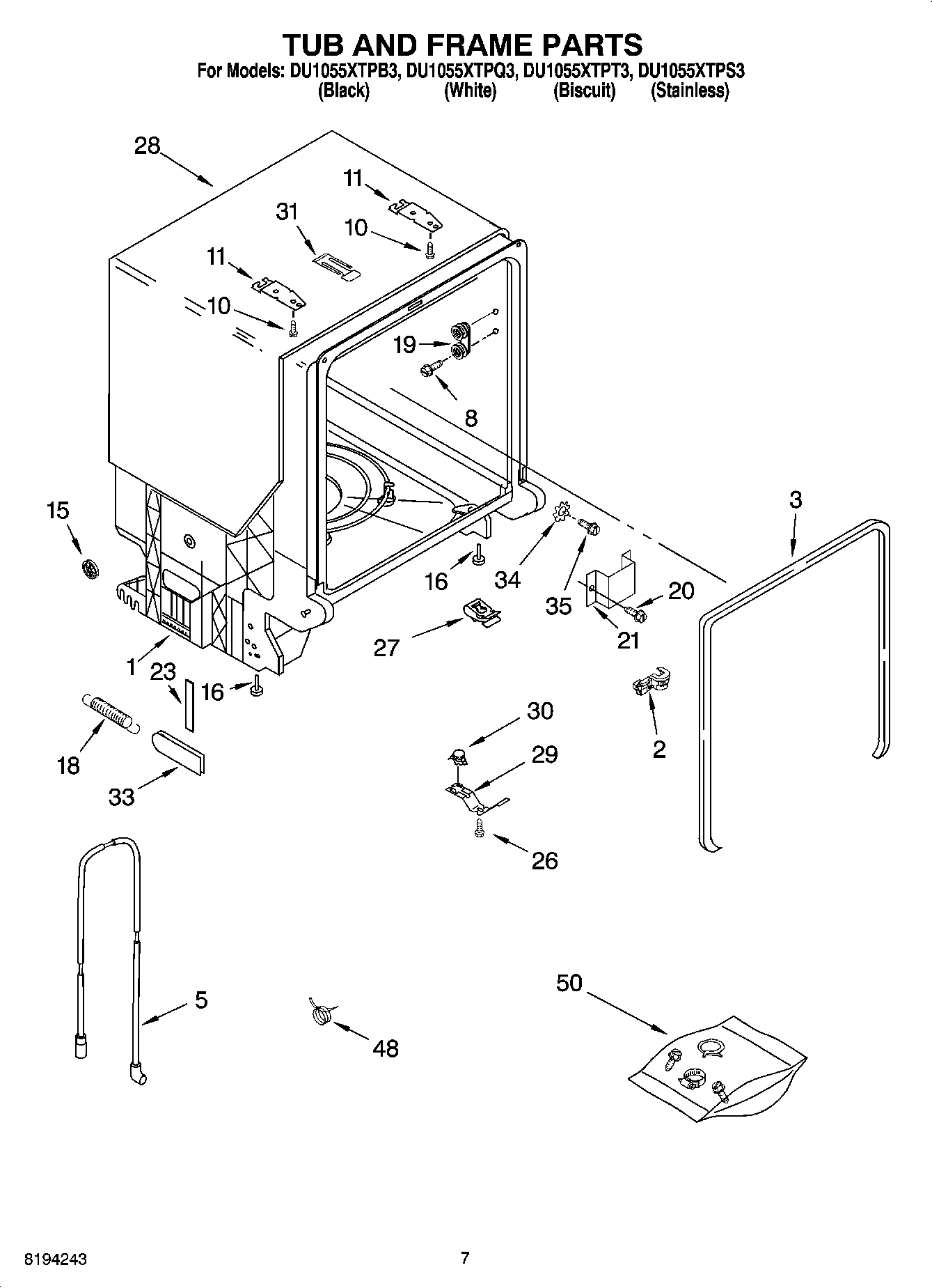 07 - TUB AND FRAME PARTS