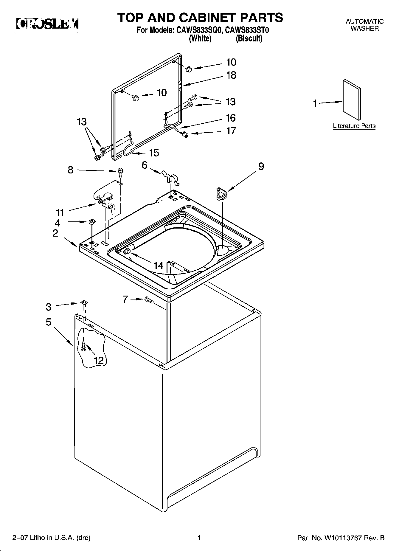 01 - TOP AND CABINET PARTS