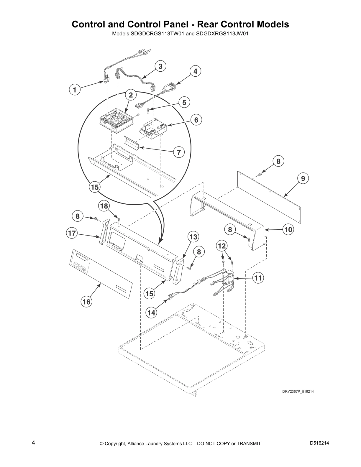 Control and Control Panel - Rear Control Models