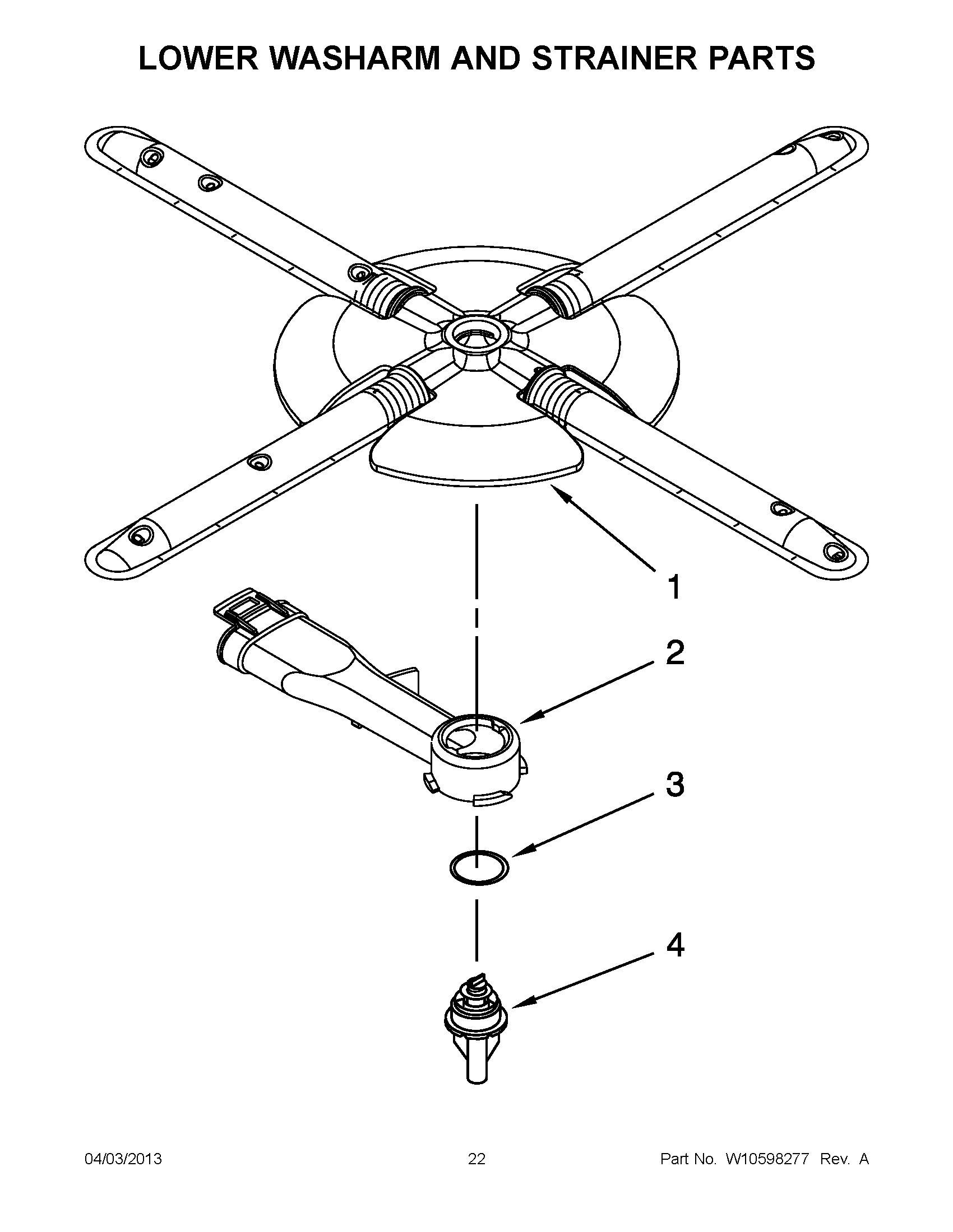 11 - LOWER WASHARM AND STRAINER PARTS