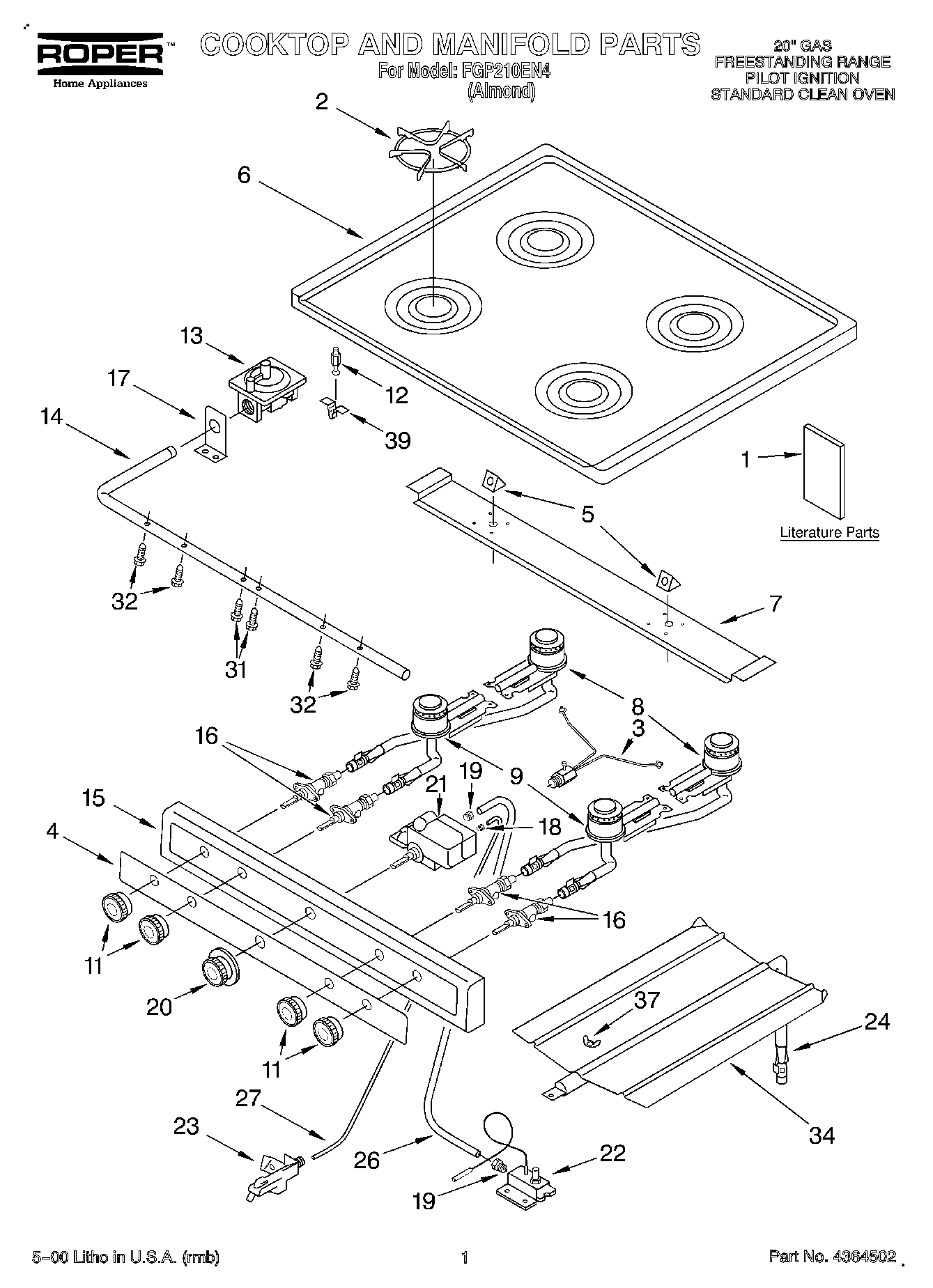 01 - COOKTOP AND MANIFOLD, LITERATURE