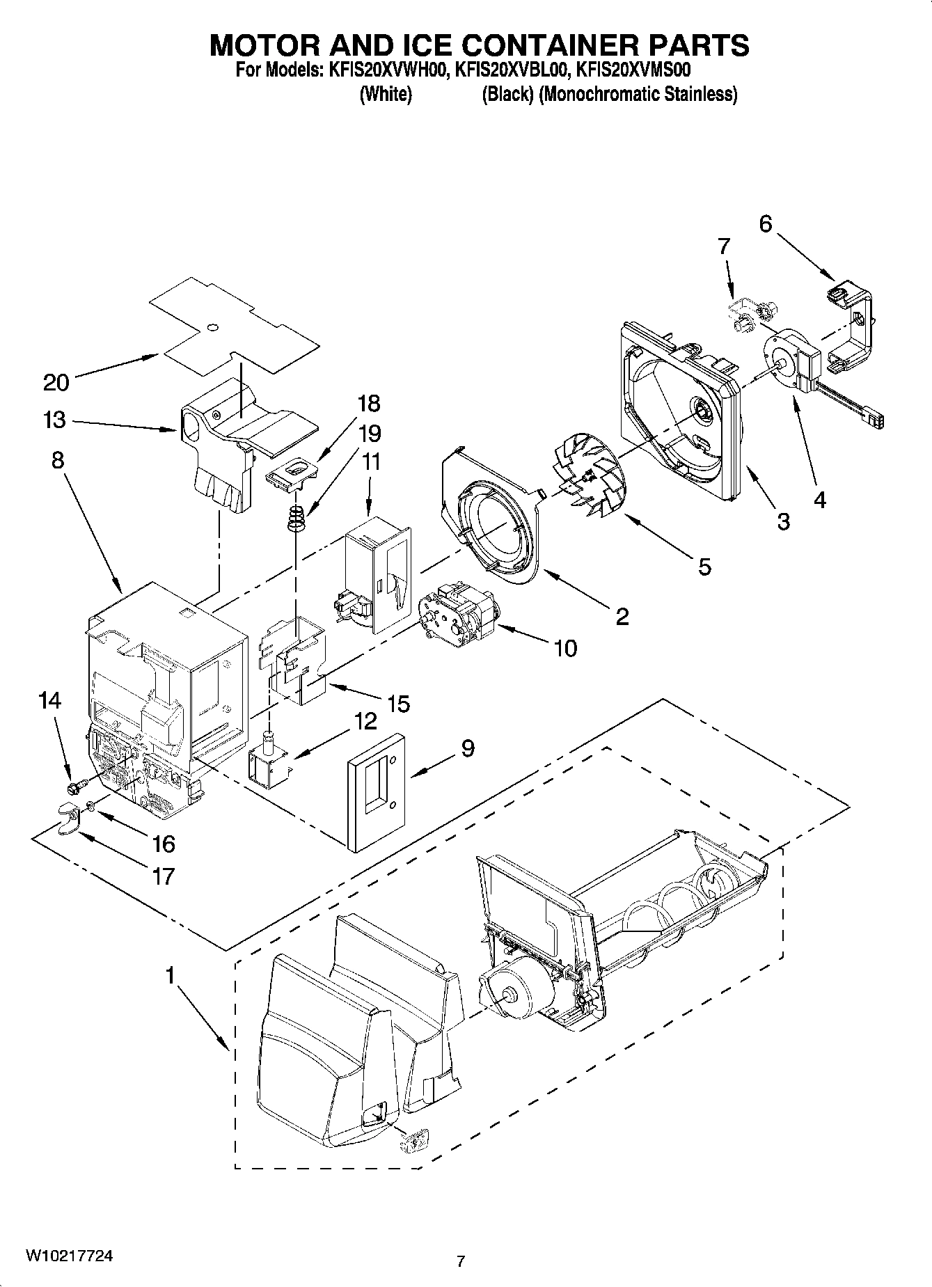 04 - MOTOR AND ICE CONTAINER PARTS