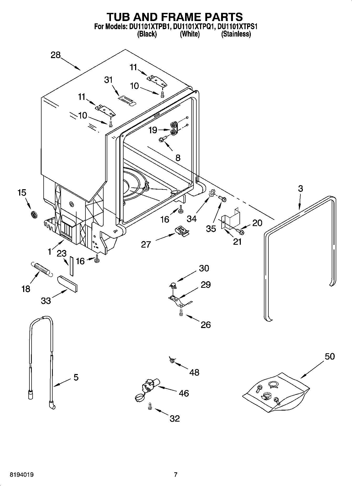 07 - TUB AND FRAME PARTS