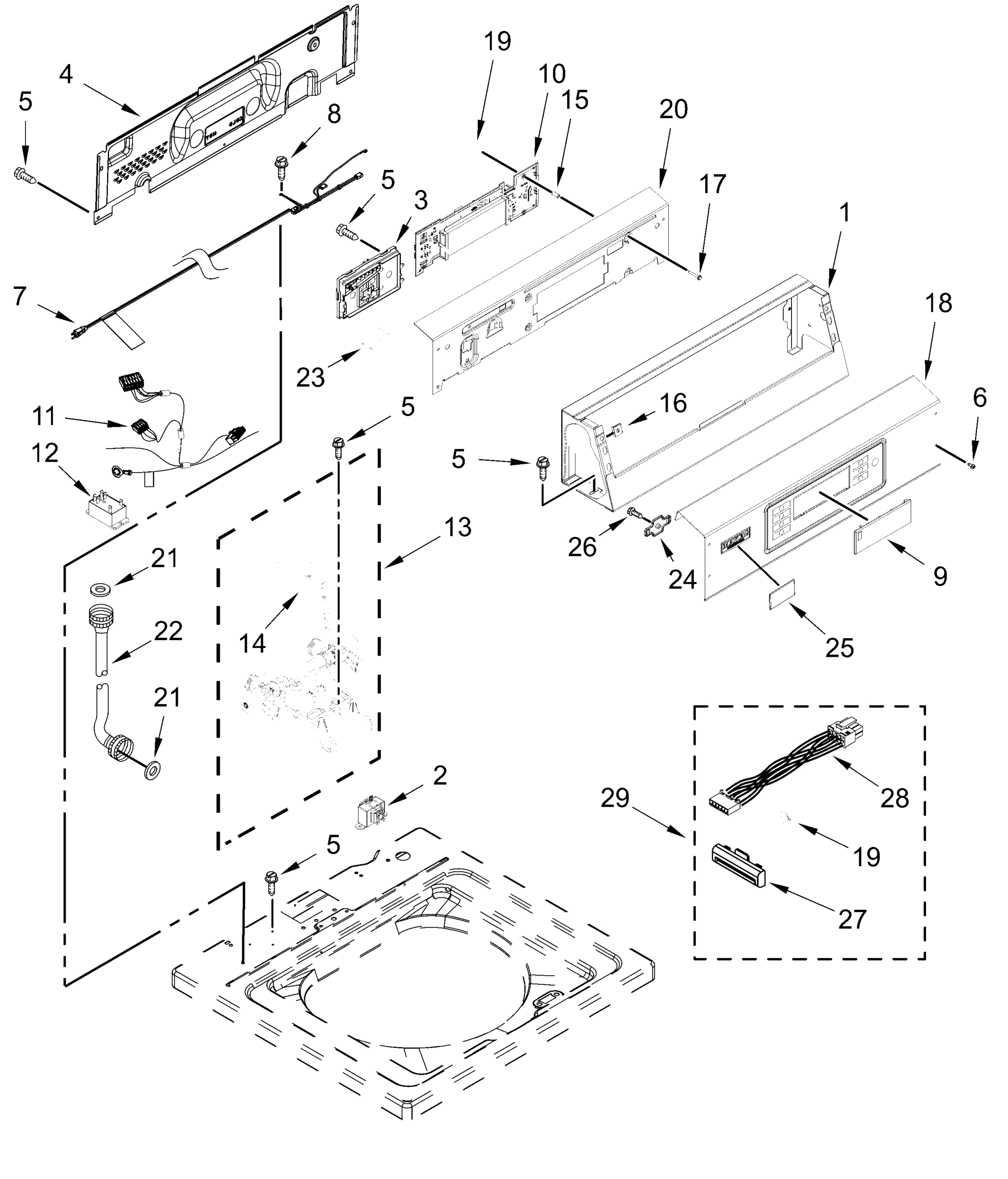 CONTROLS AND WATER INLET PARTS