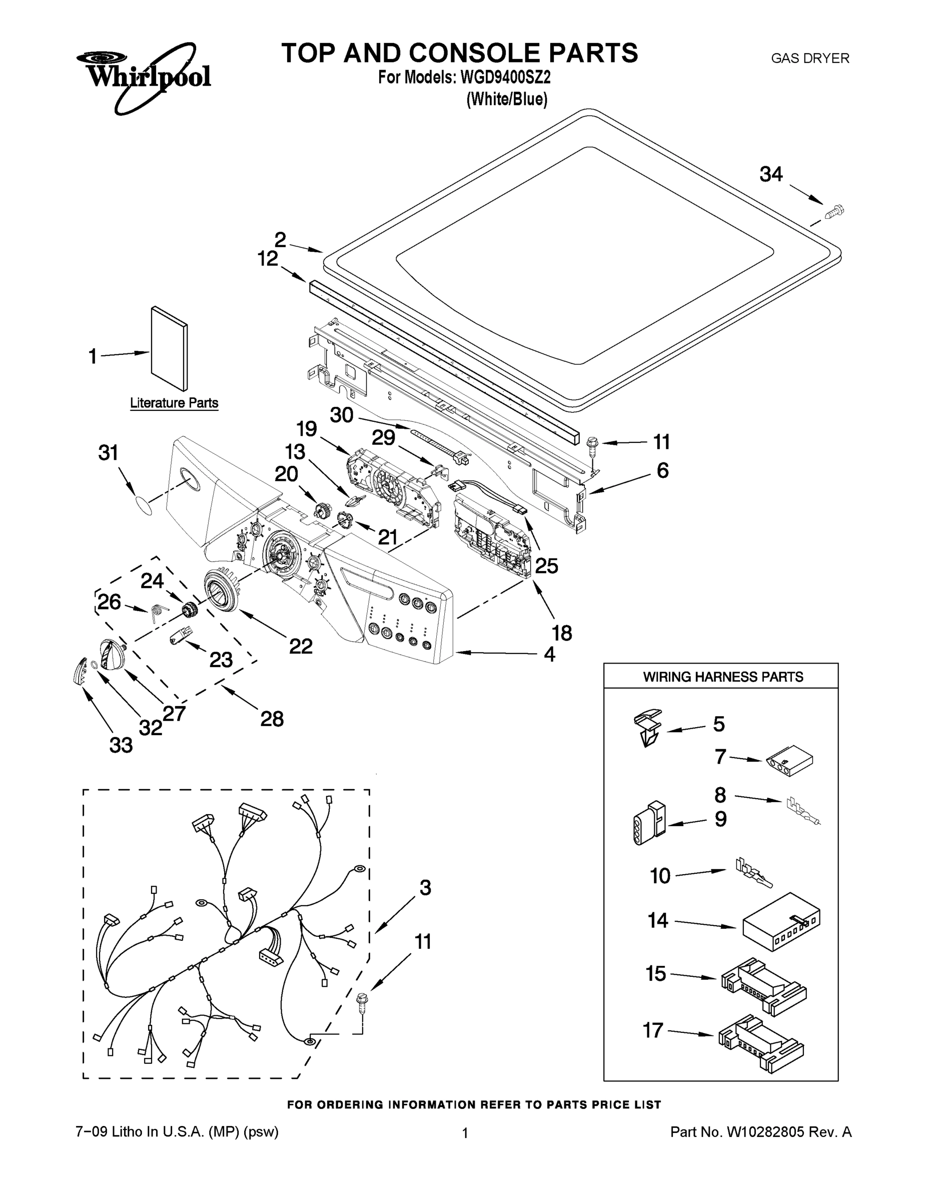 01 - TOP AND CONSOLE PARTS