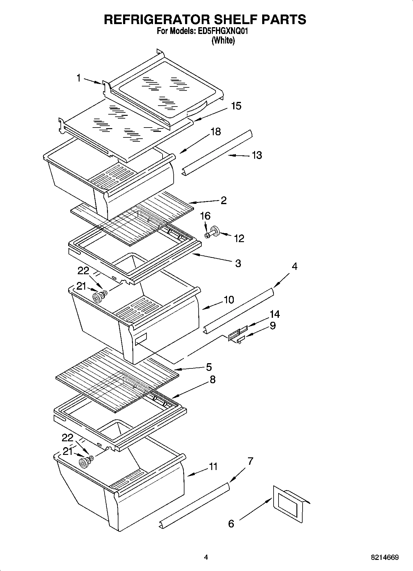 03 - REFRIGERATOR SHELF PARTS