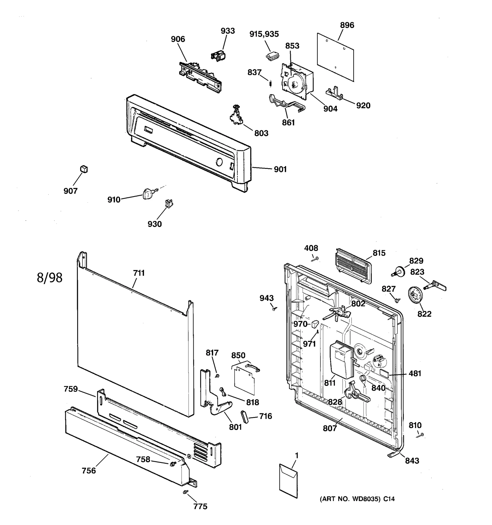 ESCUTCHEON & DOOR ASSEMBLY