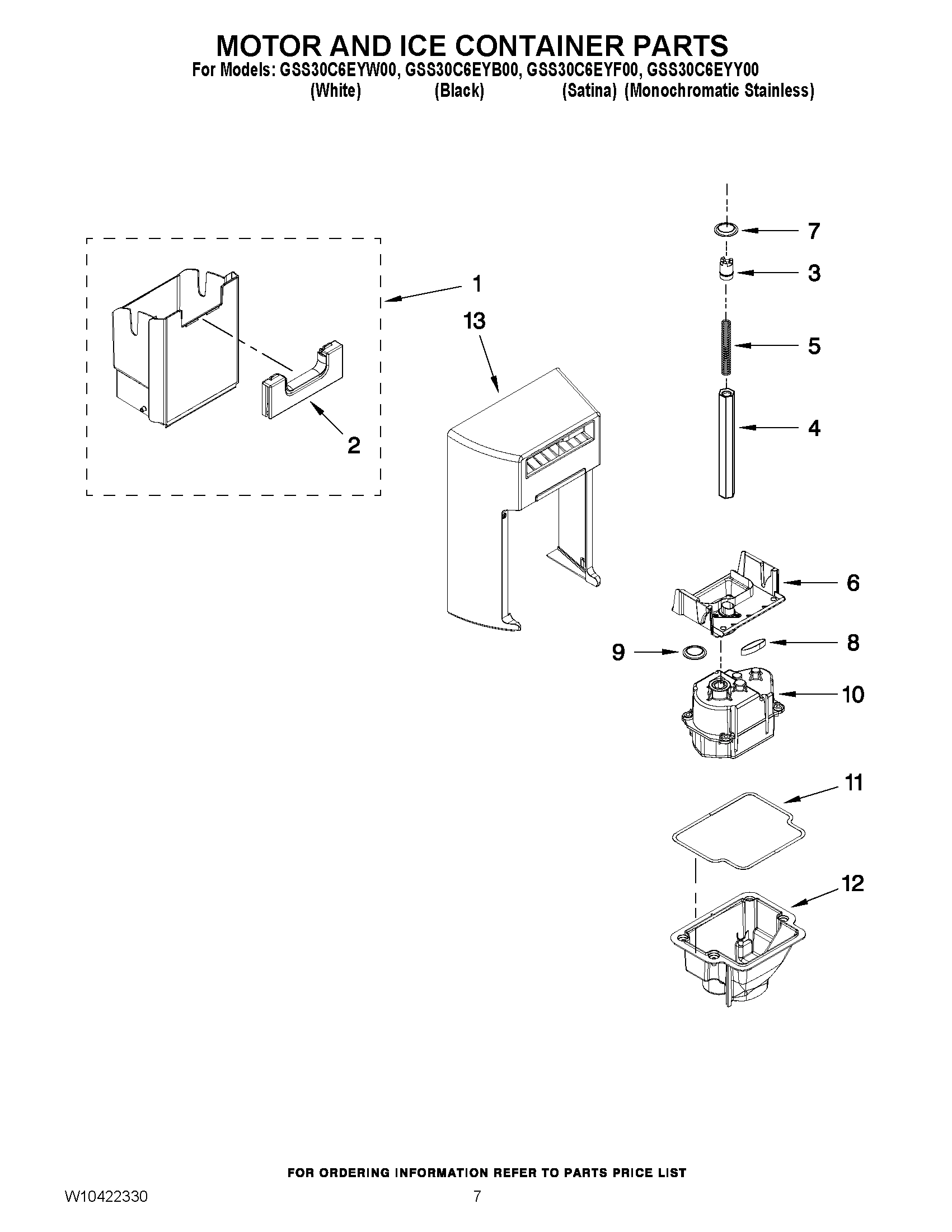 05 - MOTOR AND ICE CONTAINER PARTS