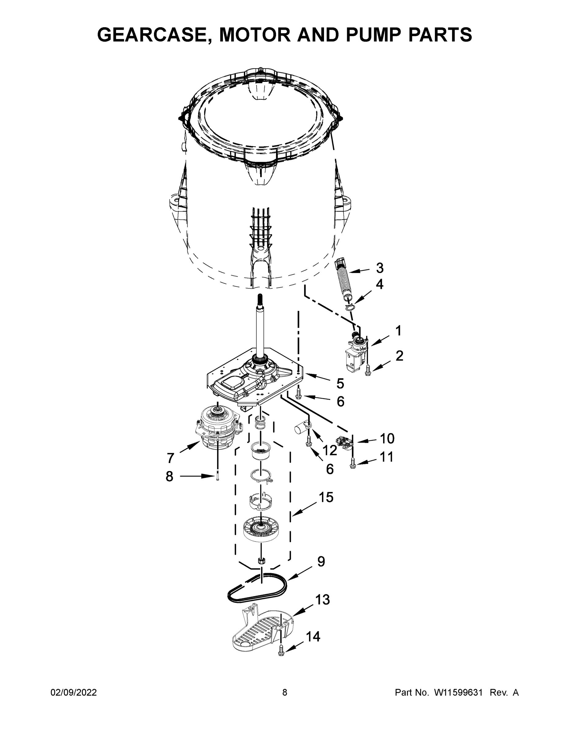 05 - GEARCASE, MOTOR AND PUMP PARTS