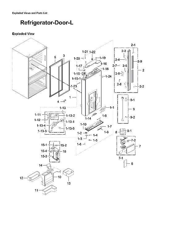 Left Refrigerator Door Parts