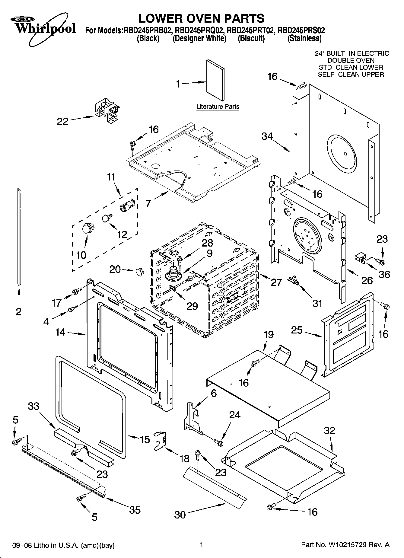 01 - LOWER OVEN PARTS