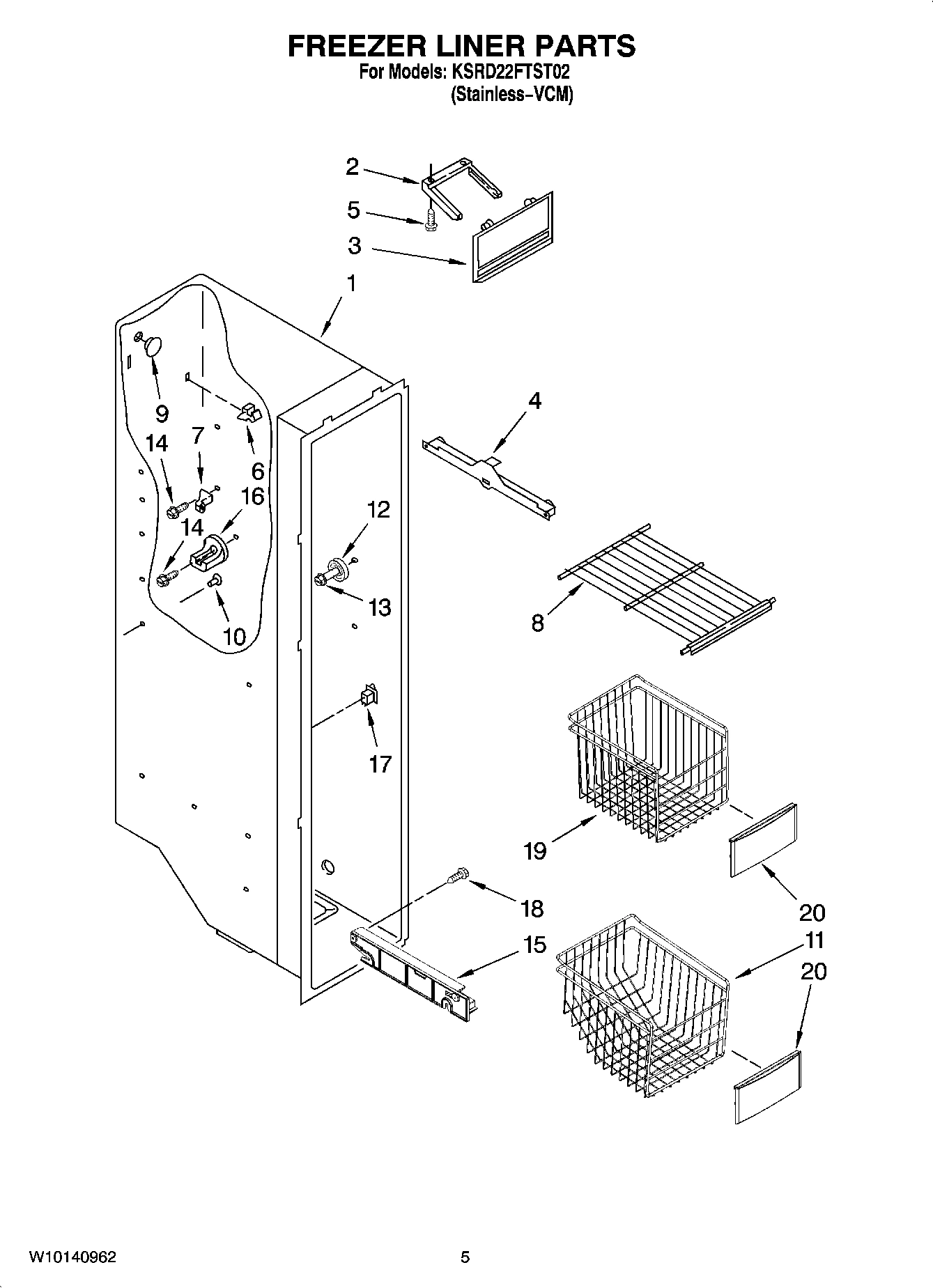 04 - FREEZER LINER PARTS