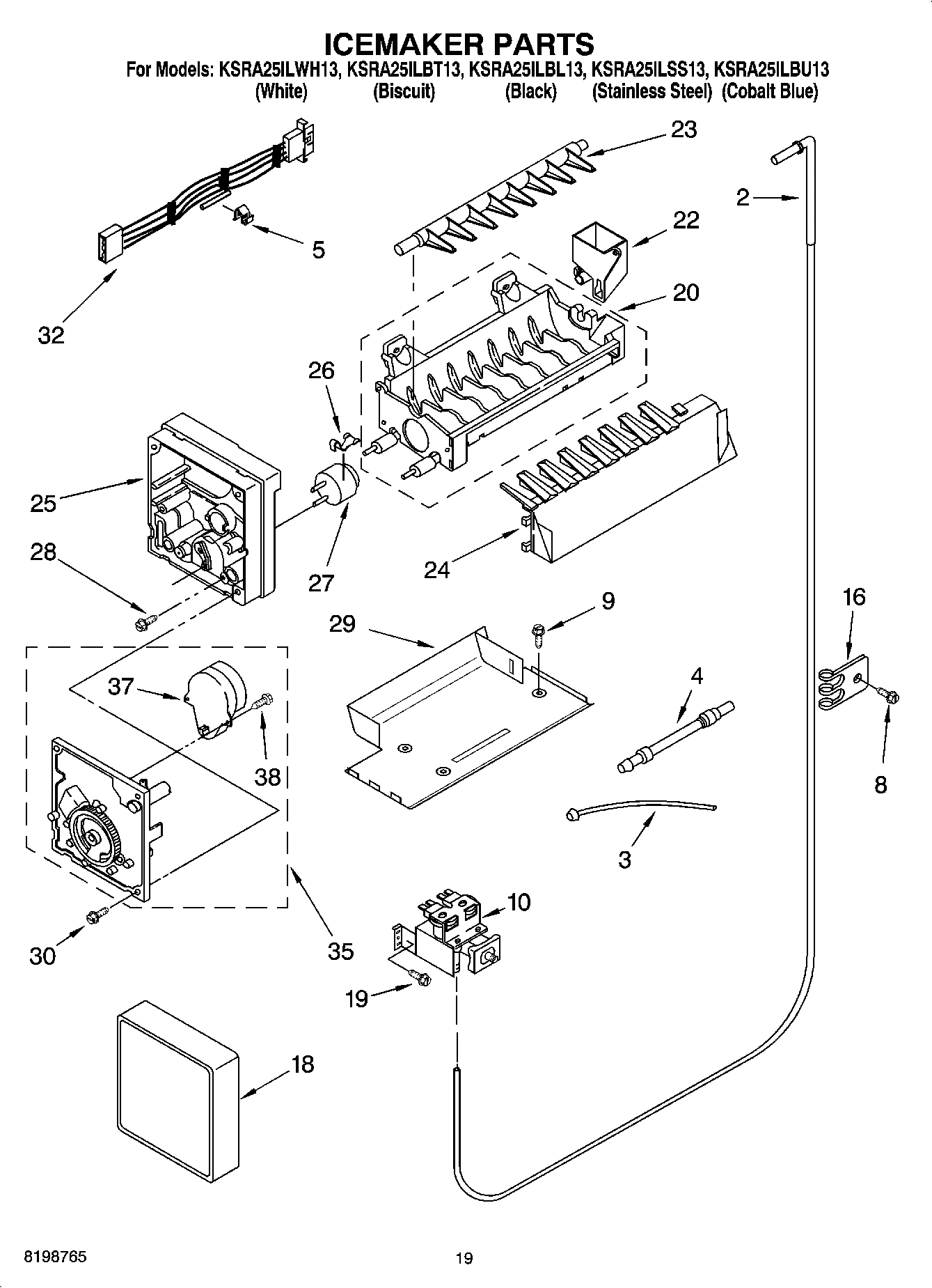 12 - ICEMAKER PARTS, PARTS NOT ILLUSTRATED