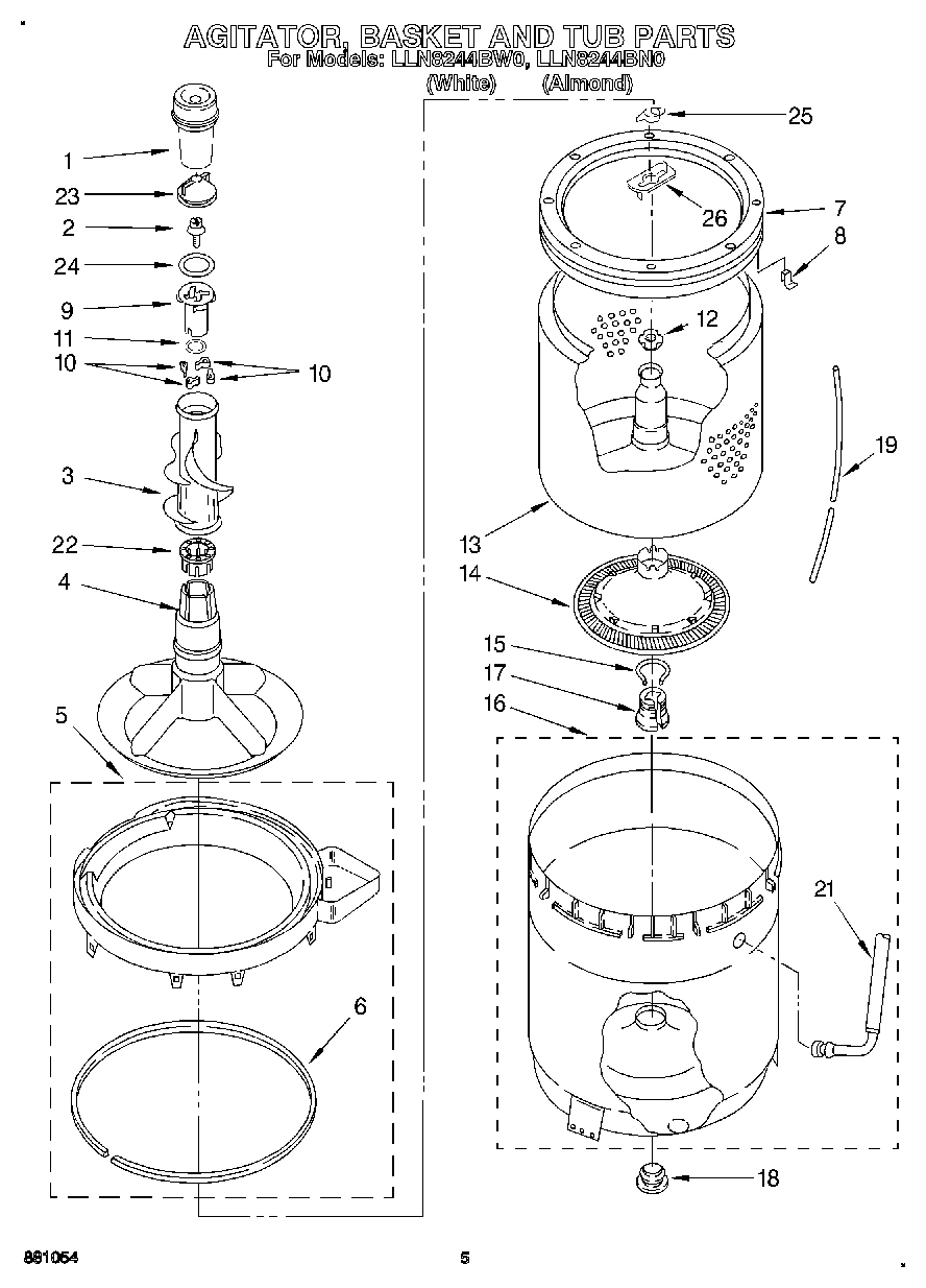 04 - AGITATOR, BASKET AND TUB