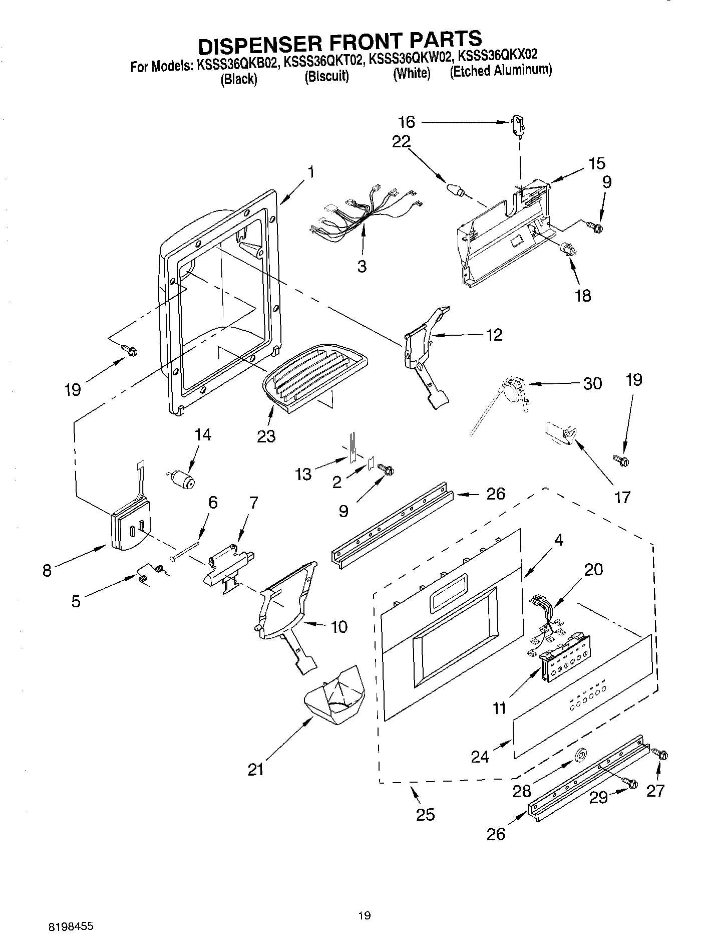 12 - DISPENSER AND FRONT PARTS