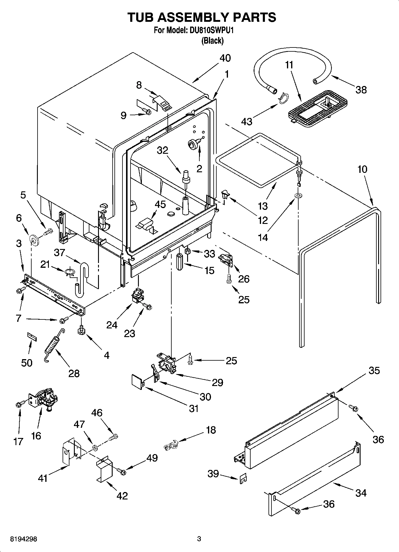 03 - TUB ASSEMBLY PARTS