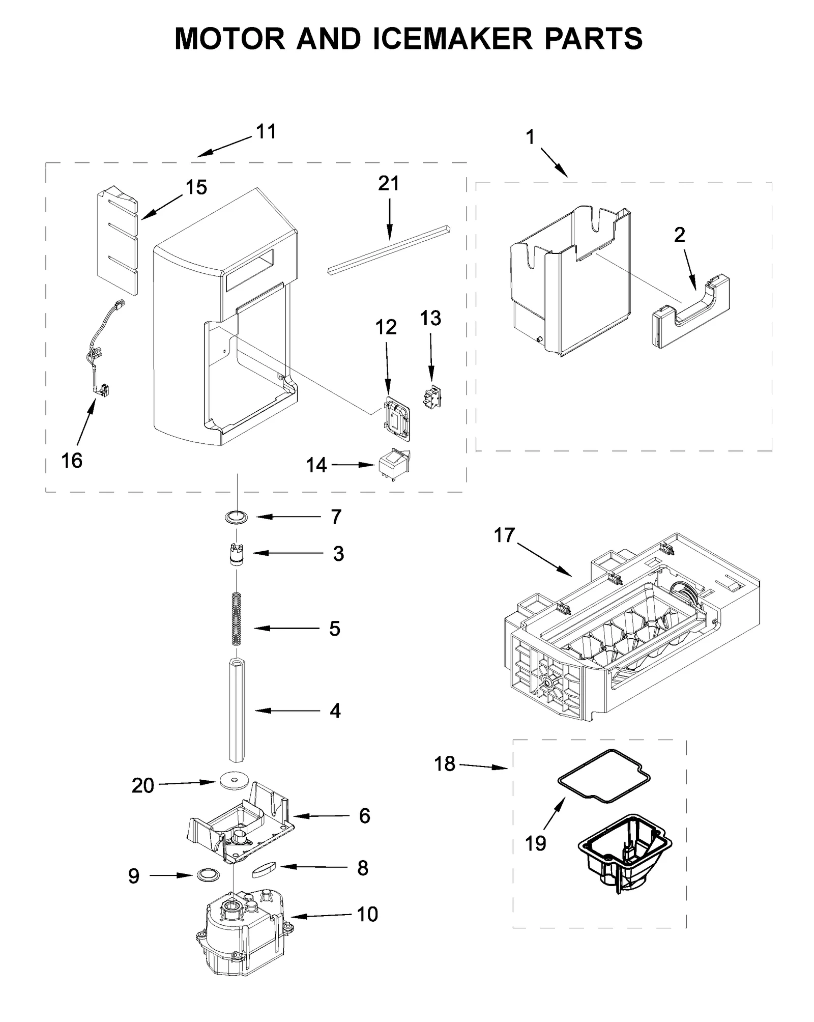 MOTOR AND ICEMAKER PARTS