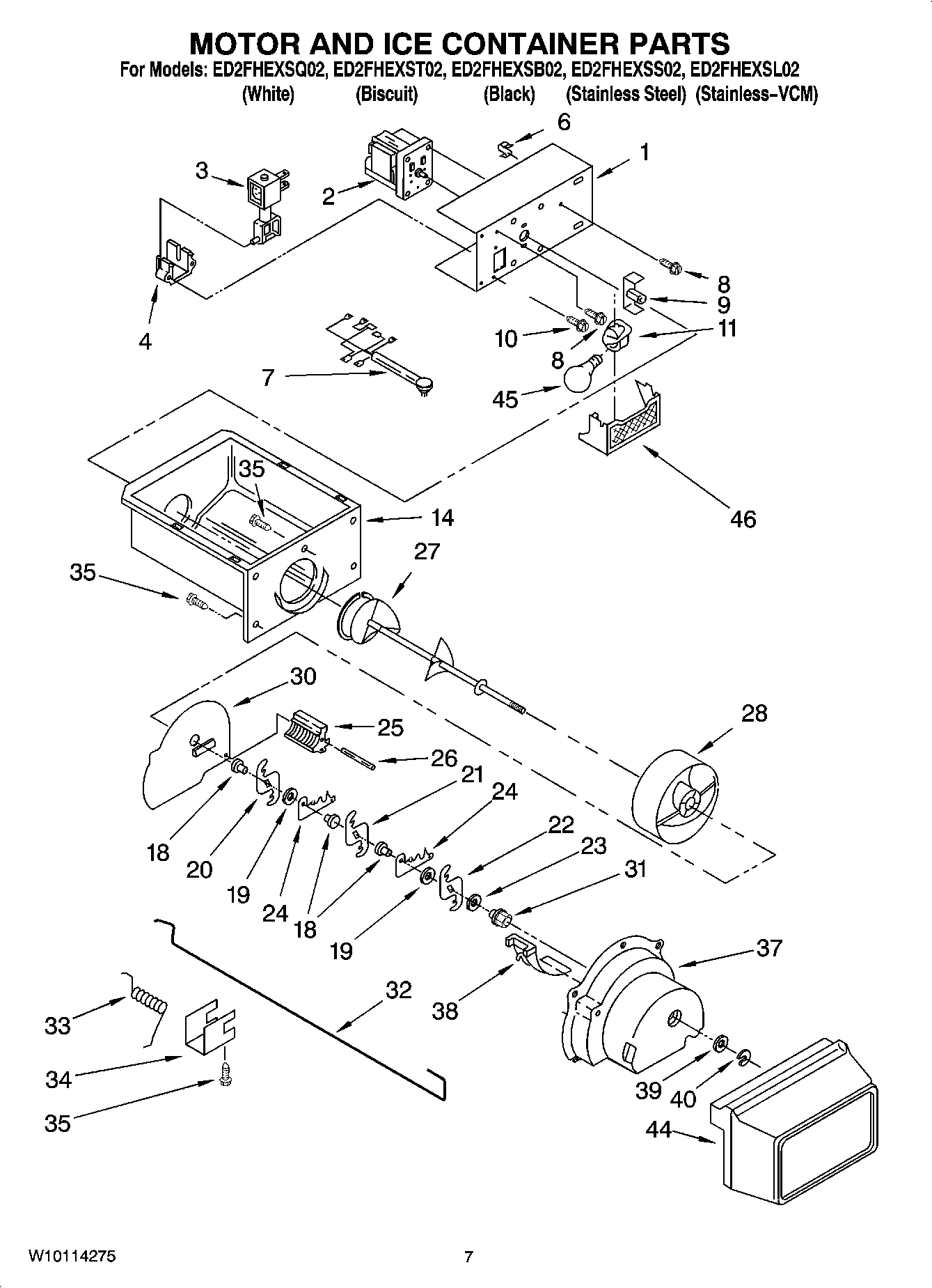 05 - MOTOR AND ICE CONTAINER PARTS