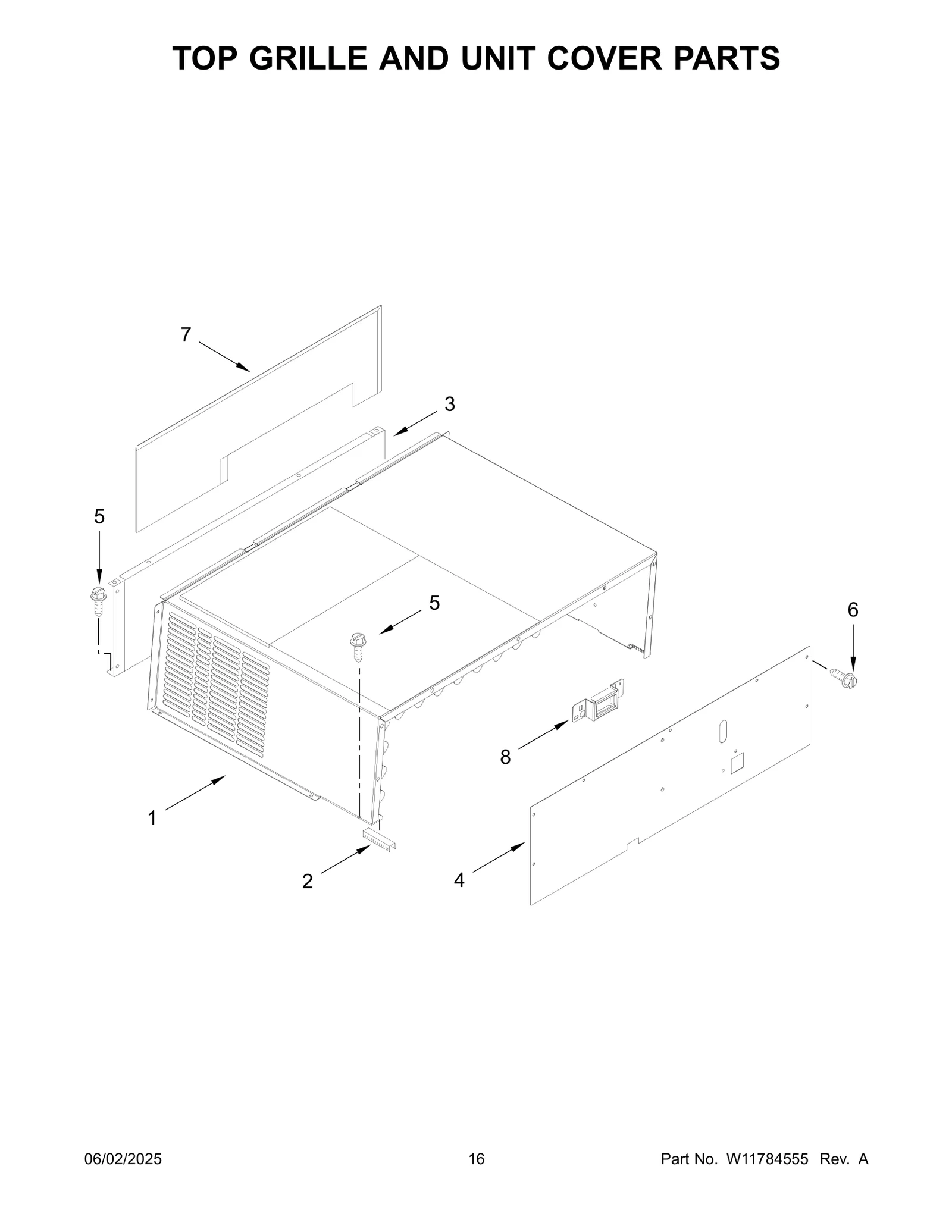 TOP GRILLE AND UNIT COVER PARTS
