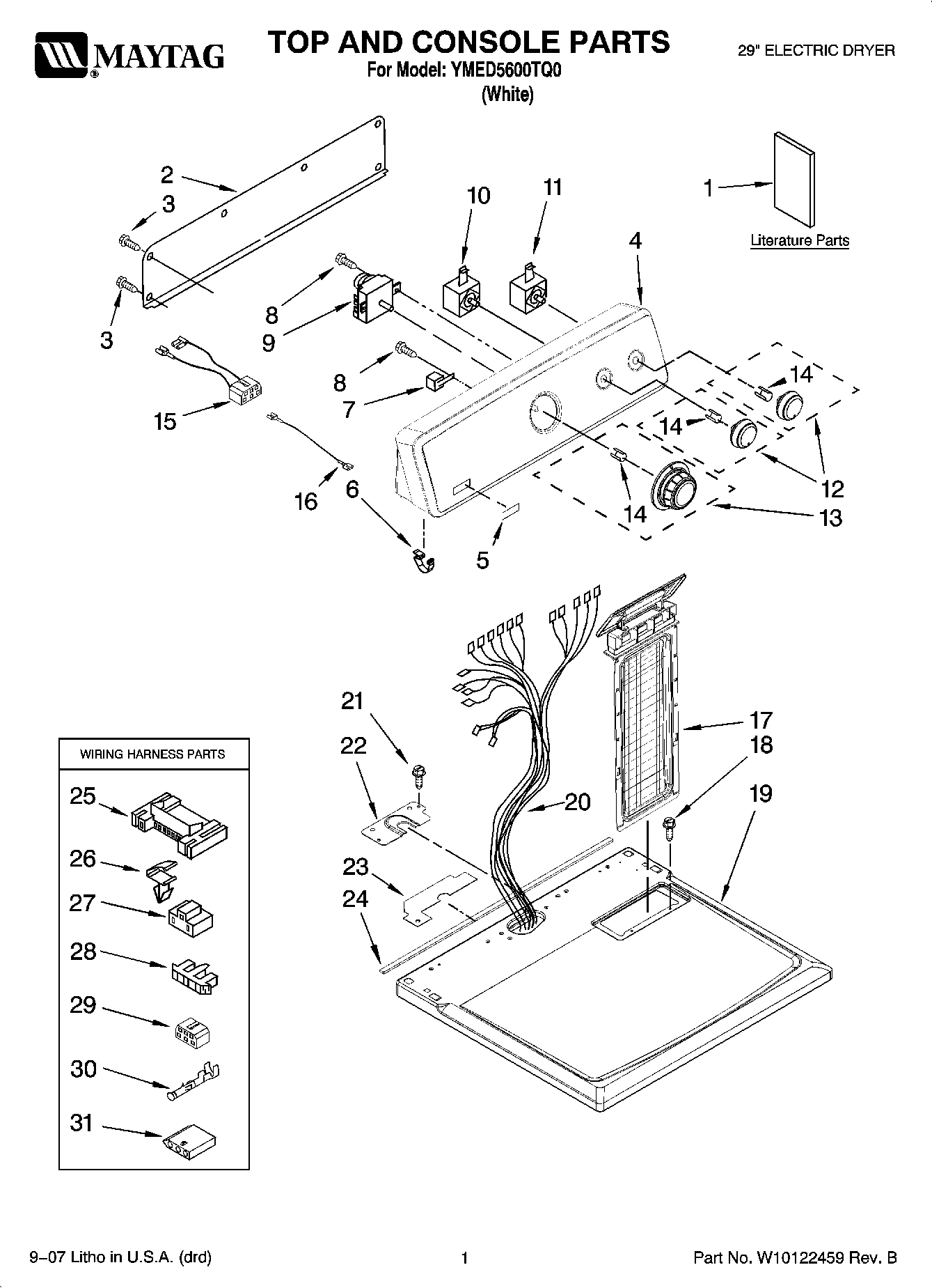 01 - TOP AND CONSOLE PARTS