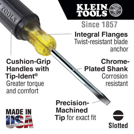600-6 Klein Tools 5/16-Inch Keystone Screwdriver, 6-Inch Square Shank - Image 6