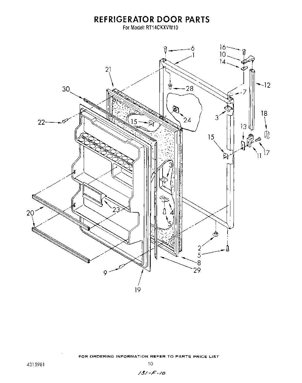 08 - REFRIGERATOR DOOR , NOT ILLUSTRATED