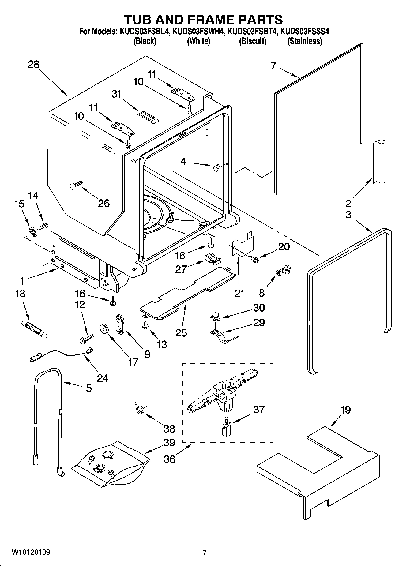 07 - TUB AND FRAME PARTS