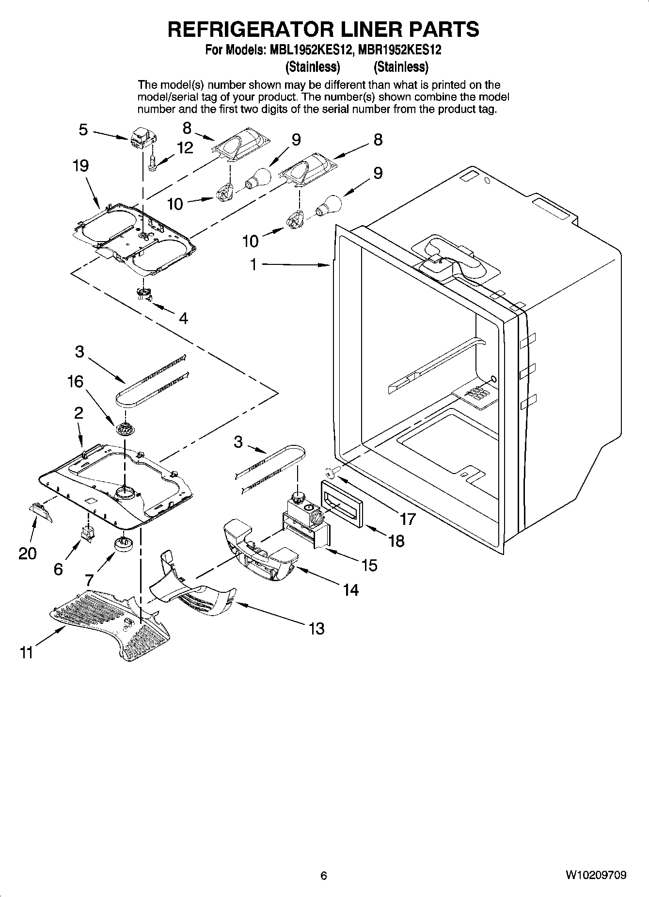 04 - REFRIGERATOR LINER PARTS